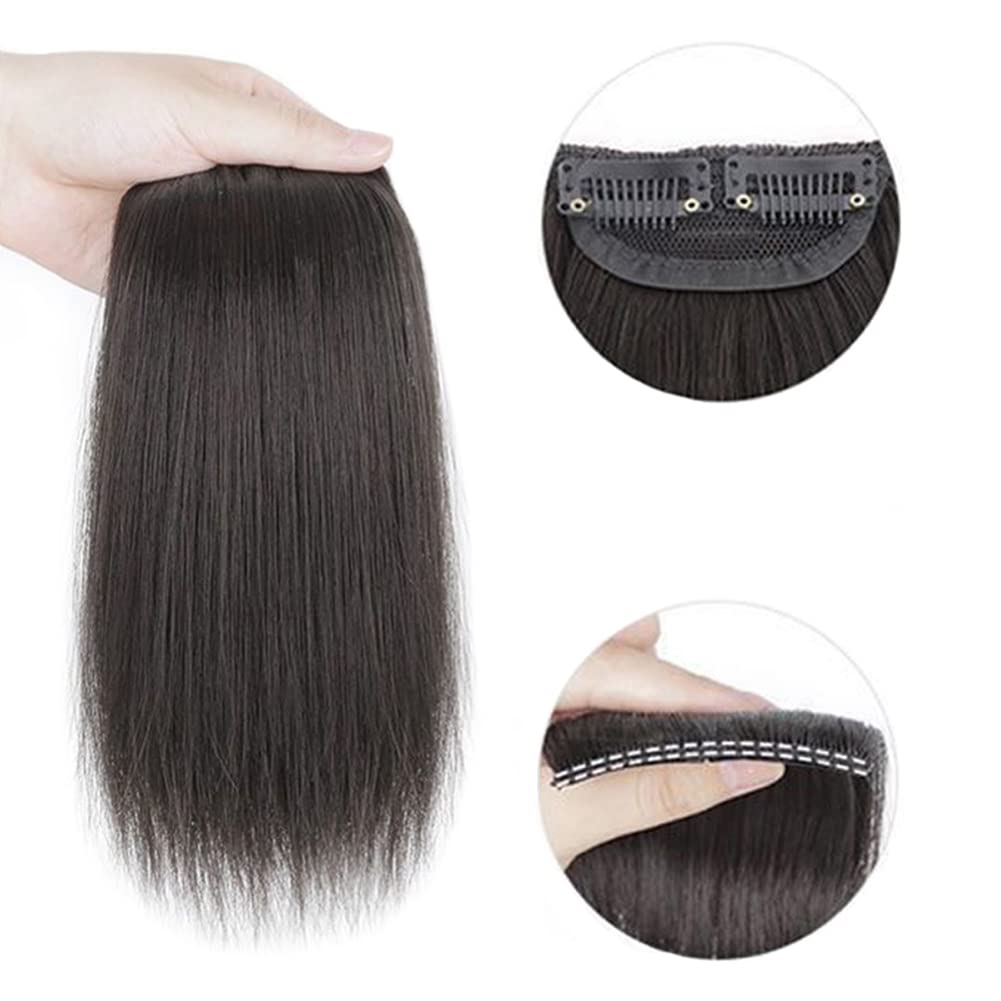 BowieMall Clip-In Human Hair Extensions - Silky Straight Double Weft Hairpiece for Thinning Hair | Invisible Hairpins for Added Volume | Natural Black Color | Perfect for Daily Wear, Parties & Special Occasions