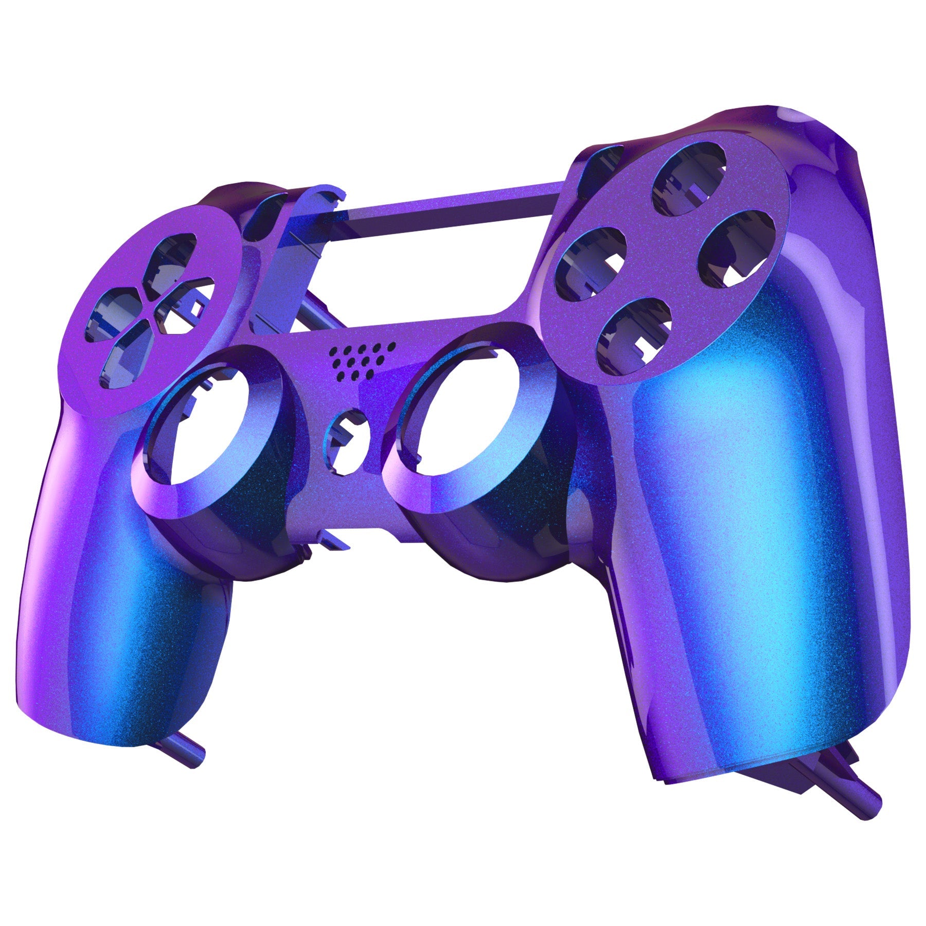 eXtremeRate PS4 Controller Replacement Front Housing Shell - Compatible with JDM-001/011/020 Models - Chameleon Purple Blue Color - Perfect for Gaming Enthusiasts & Custom Mods
