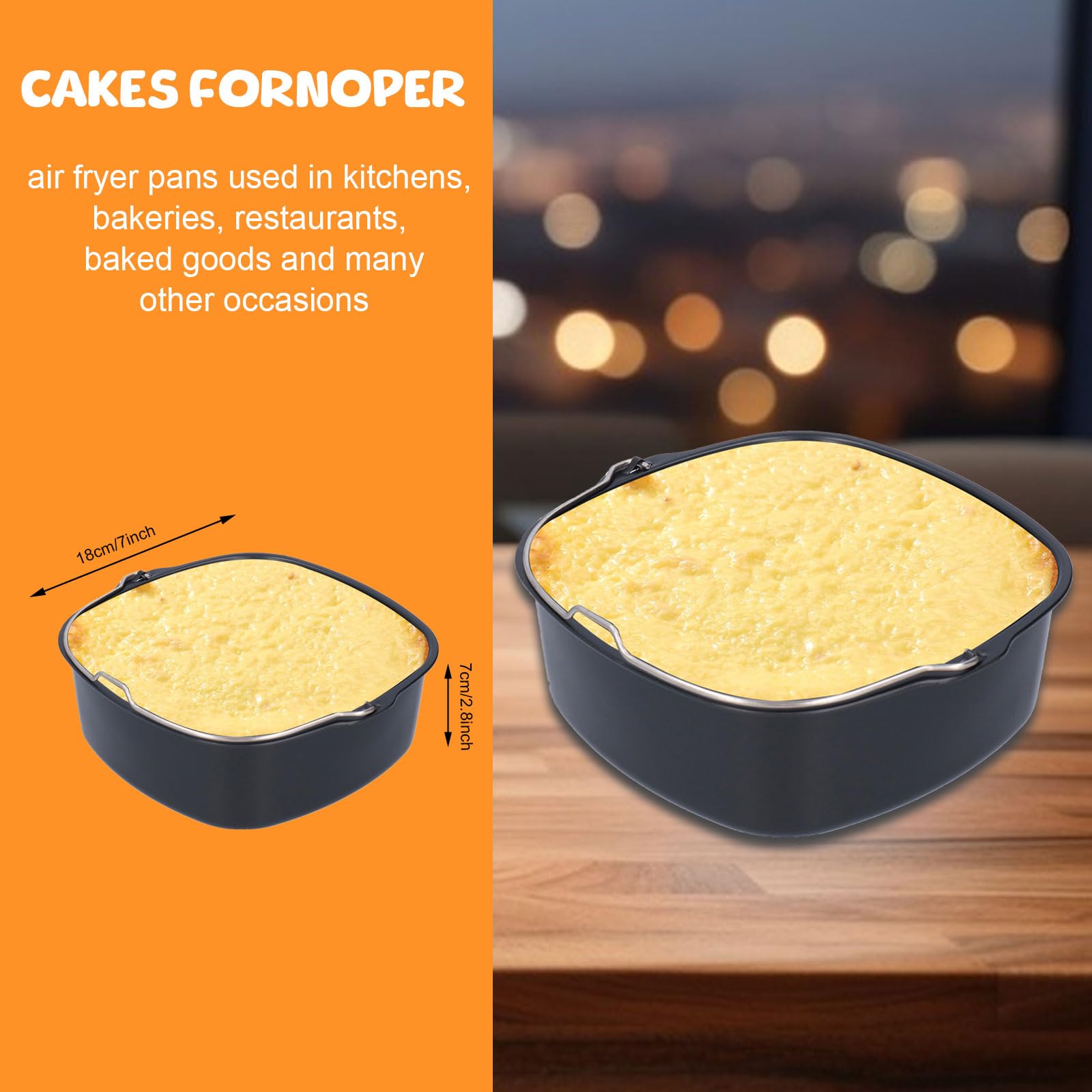 Non-Stick Air Fryer Baking Accessories Set - 17-18CM Cake Mold for Philips HD9925 HD9860 HD9905 - Perfect for Baking Cupcakes, Muffins & Brownies in Air Fryer