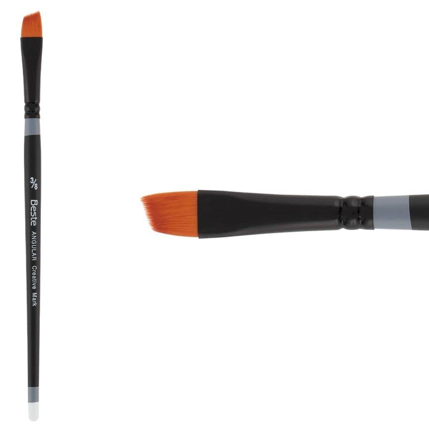 Creative Mark Beste Golden Taklon Hair Brushes - Professional Watercolor & Acrylic Paint Brushes for Artists - 3/8