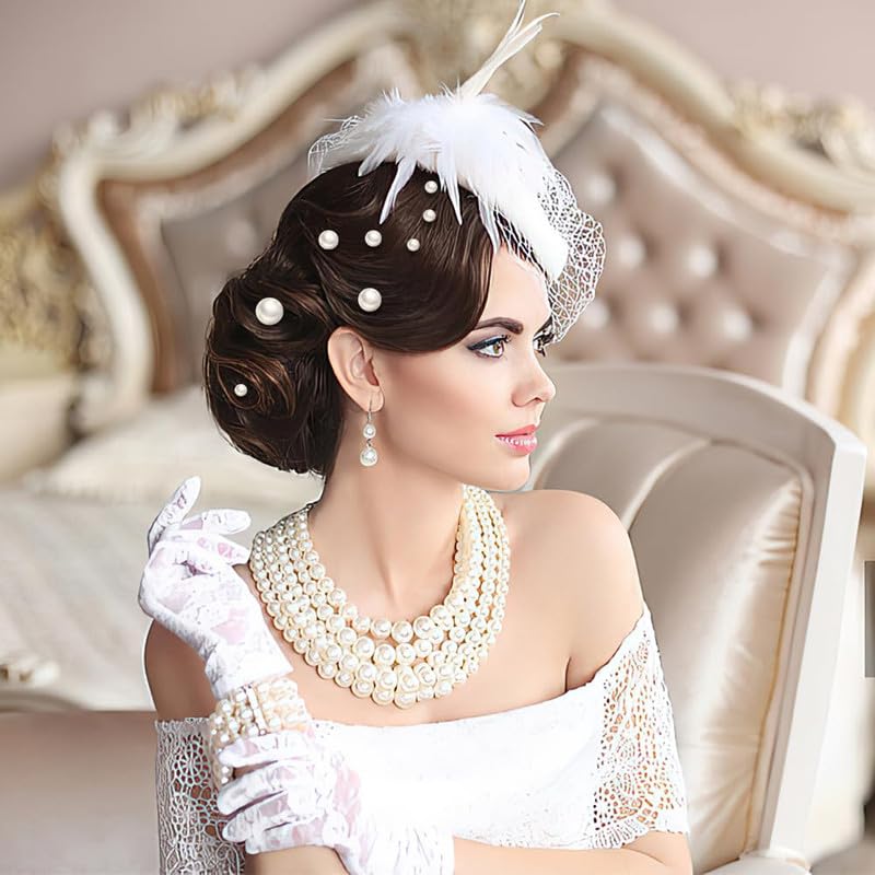 FAMEZA 18-Piece Premium Wedding Pearl Hair Pins Set - Elegant Bridal Hair Accessories, Pearl Bobby Pins for Styling, U-Shaped Hair Clips for Brides & Bridesmaids | Perfect for Weddings, Prom, Parties & Special Occasions