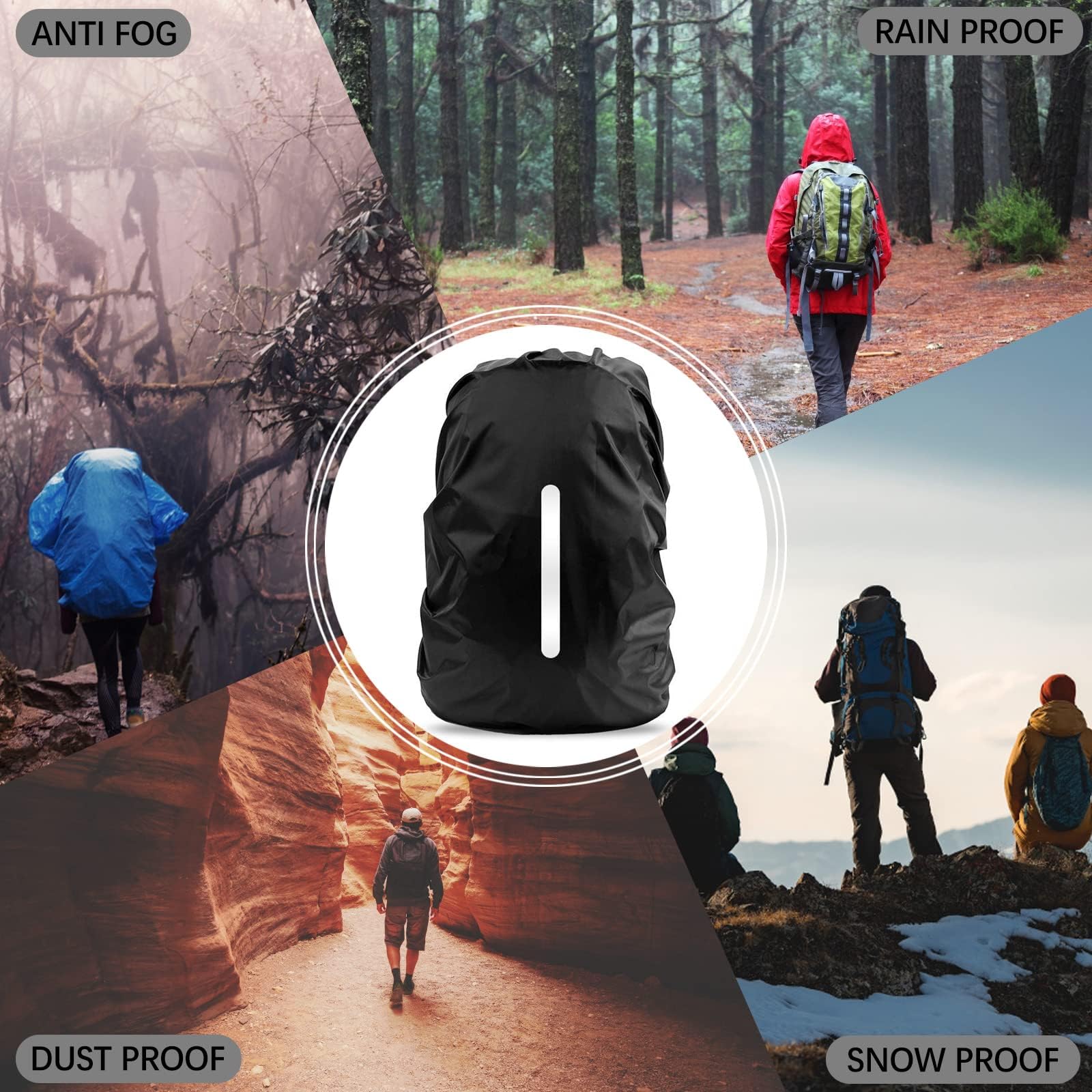 Waterproof Backpack Rain Cover with Reflective Strip - Reusable Outdoor Cycling Cover for Hiking, Camping, Biking & Travel - Stay Dry in All Weather Conditions