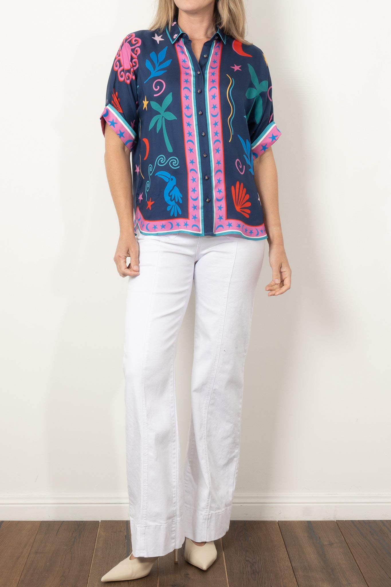 Johnny Was Fernanda Button Down Shirt - Women's Boho Floral Print Blouse for Casual Wear & Vacation Outfits | Palomas Island Style