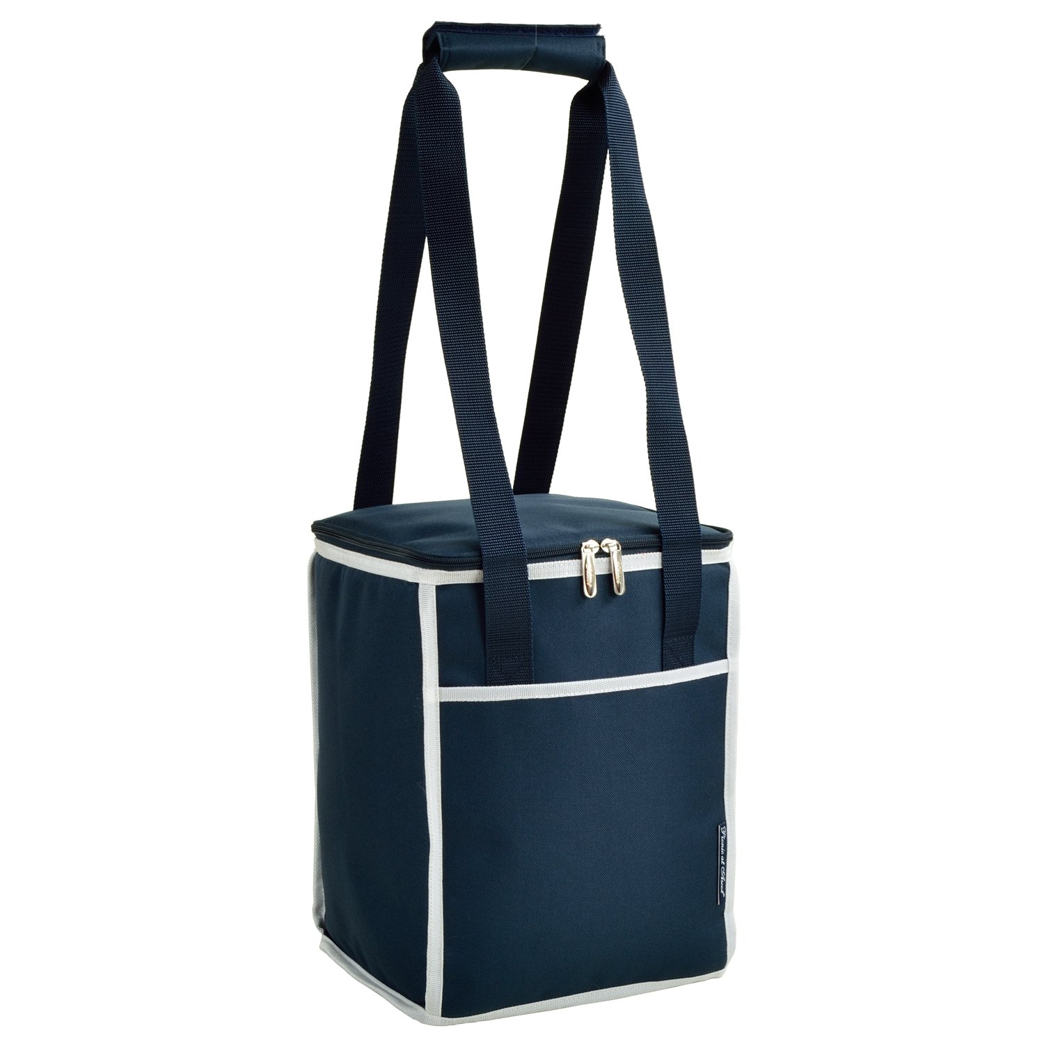 Foldable Insulated Cooler Bag for Picnics, Beach, Camping & Outdoor Activities - 12 x 9.5 Inch Portable Lunch Box (Blue) - Perfect for Food Storage, Drinks & Tailgating Parties