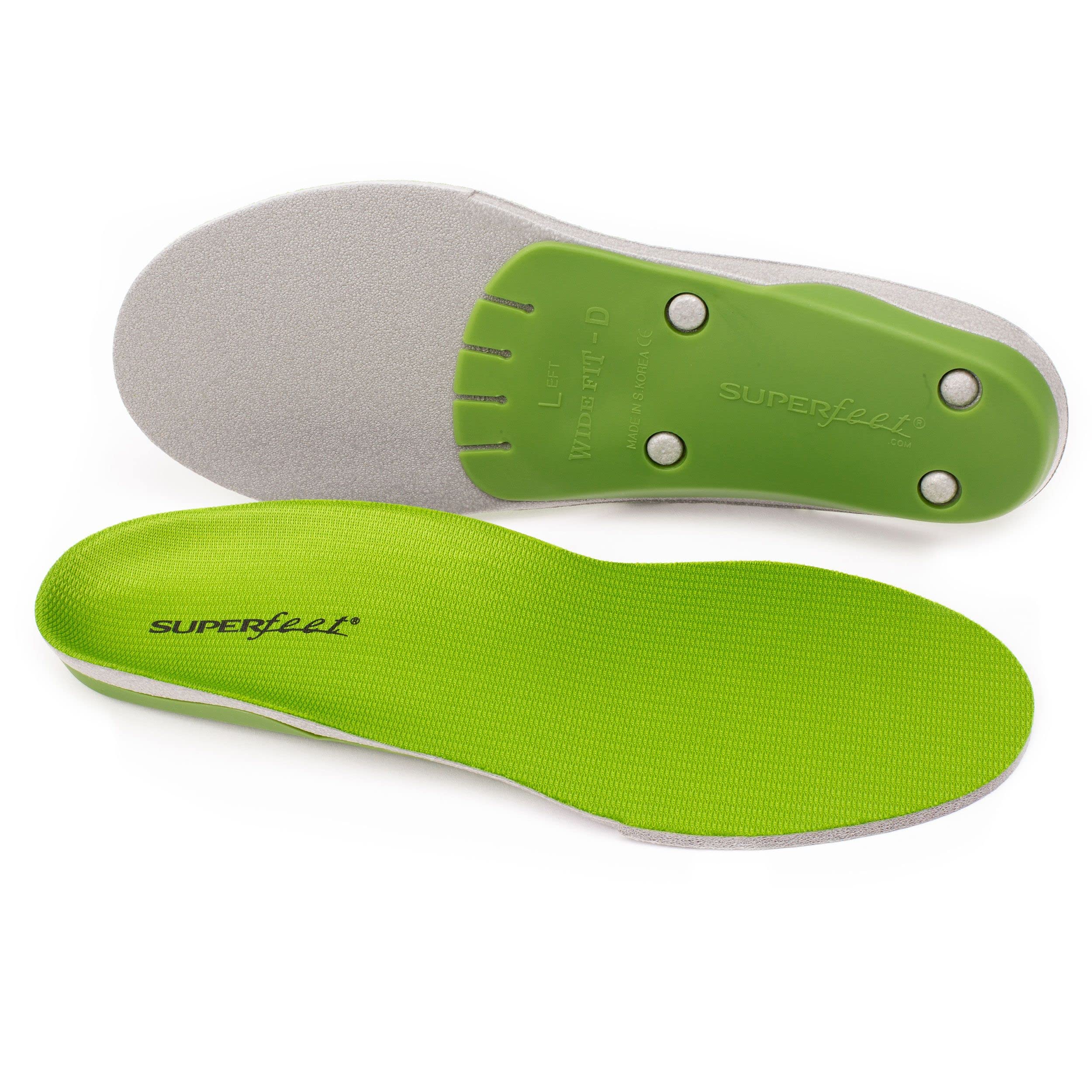 Superfeet All-Purpose Wide-Fit Support Insoles (WideGreen) - Orthotic Arch Support Shoe Inserts for Wide Feet - Trim-to-Fit Design for Perfect Fit - Ideal for Running, Hiking & Work Boots