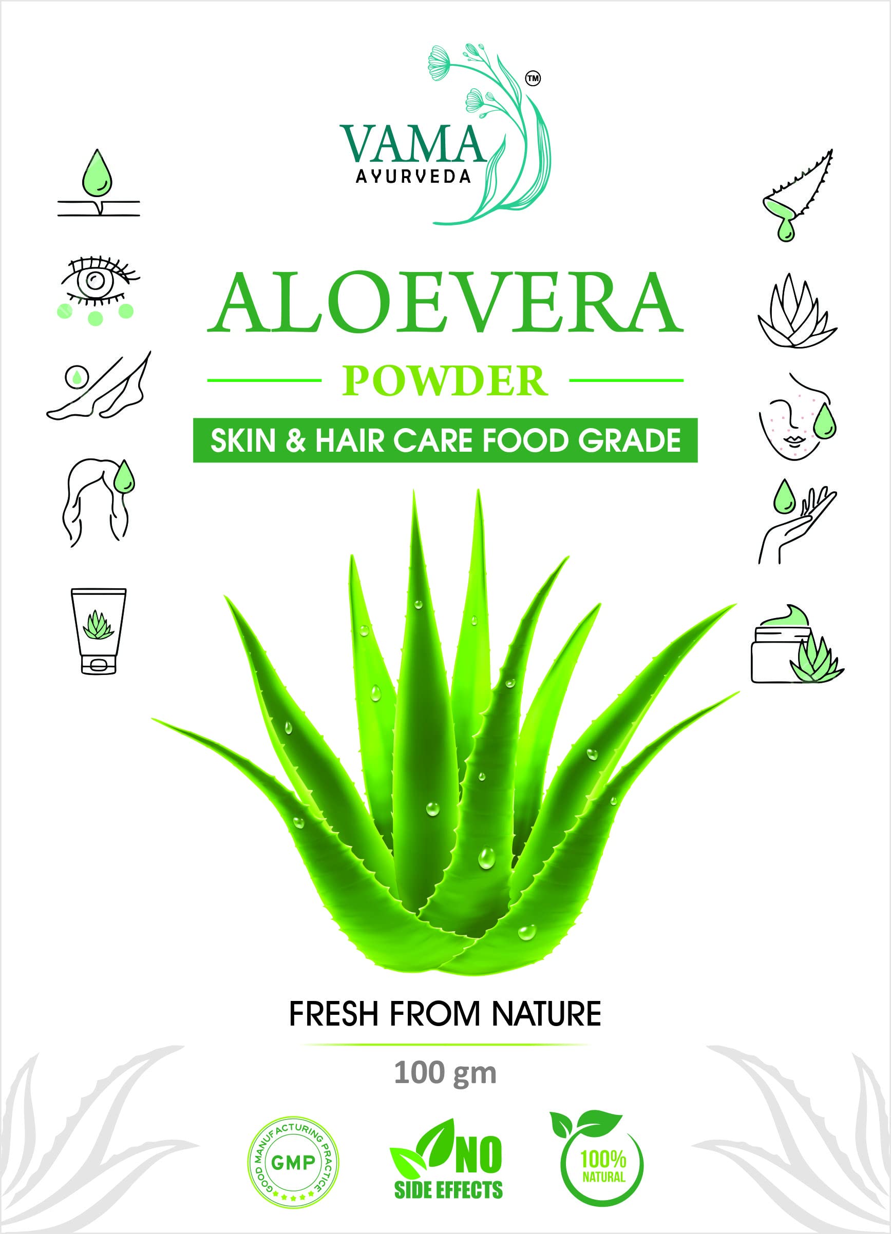 100% Pure Natural Aloe Vera Leaf Powder (Aloe Barbadensis) - 250g for Hair & Skin Care | Organic Ayurvedic Supplement for Face Masks, DIY Beauty Products & Wellness Drinks