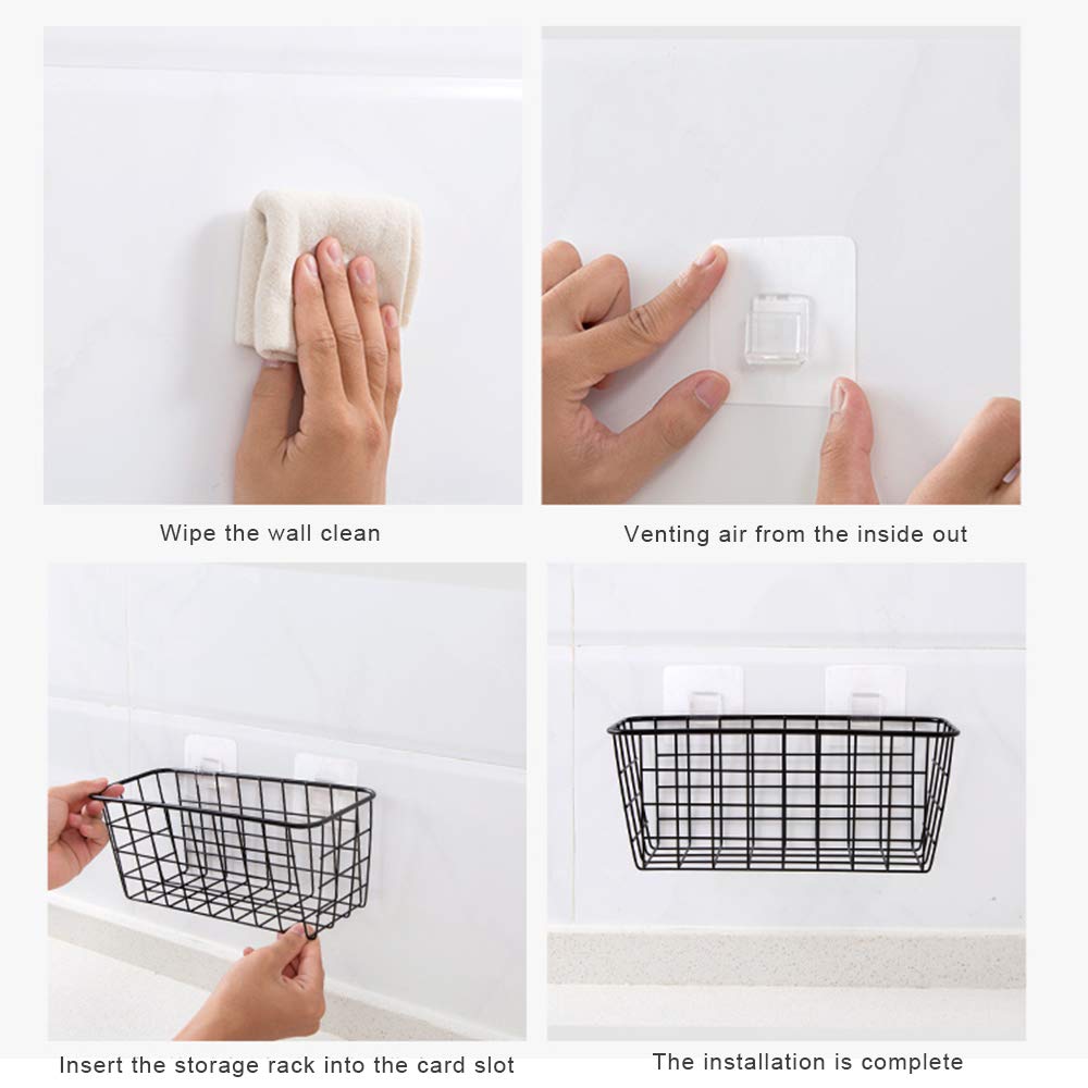 3-Pack Metal Wire Storage Baskets - Wall Mounted Organizer Bins for Kitchen, Bathroom, Pantry & Closet - Space Saving Storage Solution for Home, Office, Laundry Room & Garage Organization