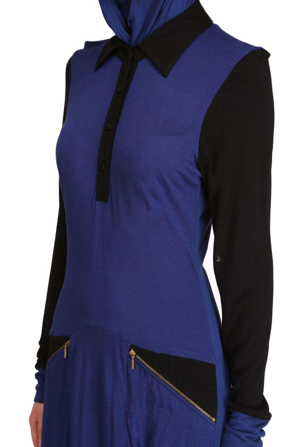 Elegant Dual Color Formal Wear Knit Abaya for Women - Modest Islamic Dress for Prayer, Wedding & Special Occasions