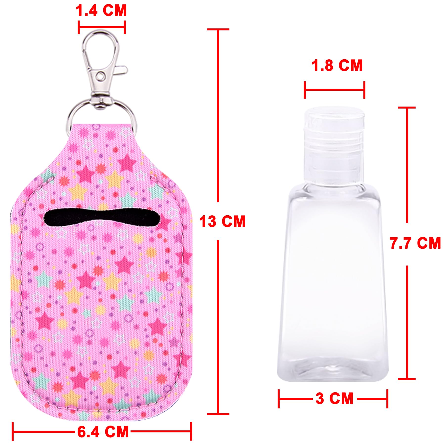 **Duufin 50-Piece Hand Sanitizer Keychain Holders Set – Empty Travel Bottles (25 Flip-Cap Reusable Bottles + 25 Hand Sanitizer Holders) for Backpack, Purse & On-the-Go Hygiene**    *(Perfect for Travel, Gym, Office, School & Everyday Use – Compact & Convenient Sanitizer Solution!)*