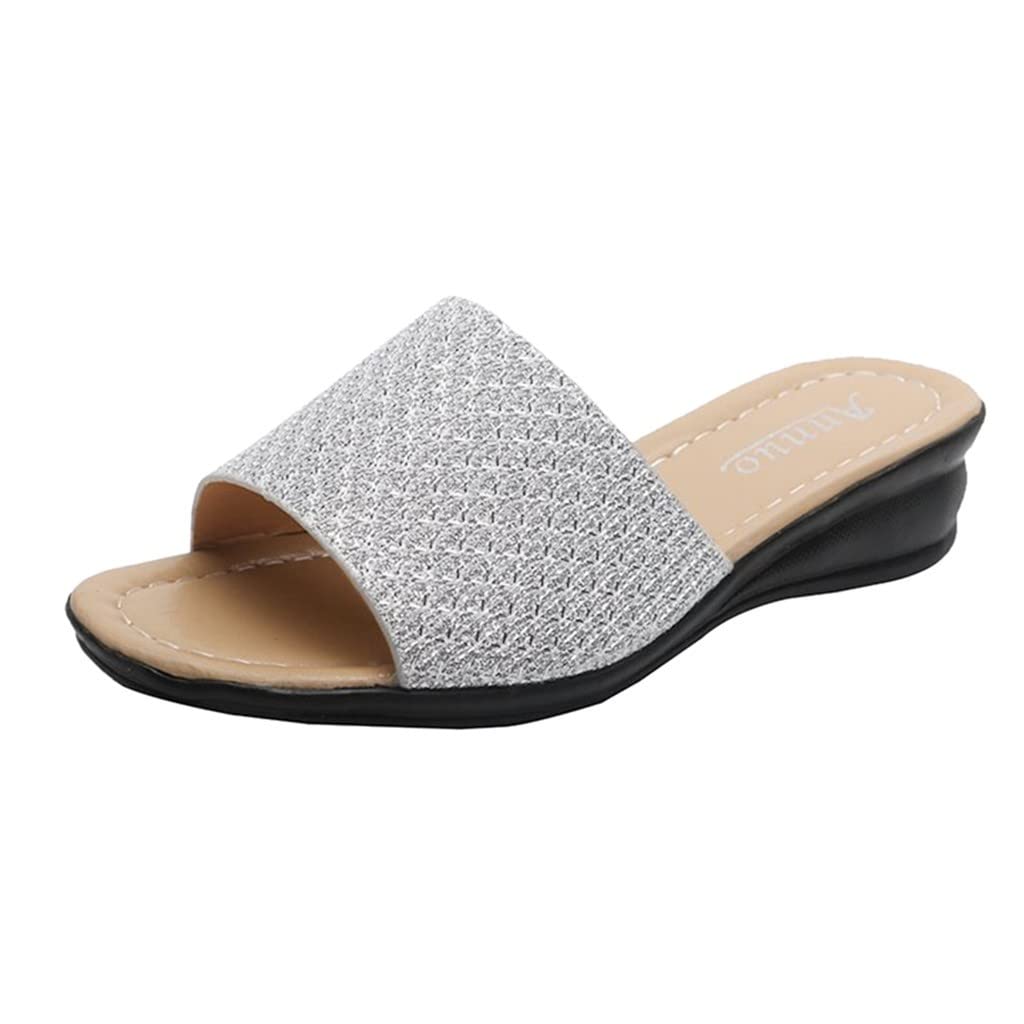 Women's Fashion Sandals - Summer Platform Wedge Slippers with Patent Leather for Casual Wear & Beach Outings