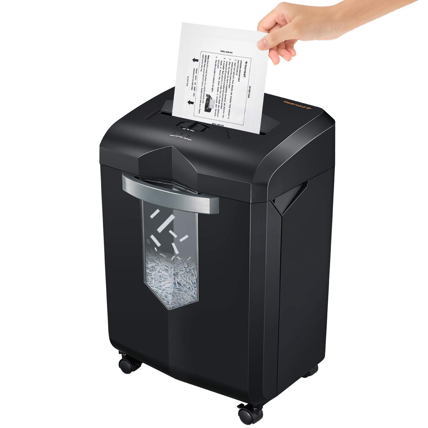 Bonsaii C149-C Cross Cut Paper Shredder with 24-Pack Lubricant Sheets - Secure Document Destruction for Home & Office Use