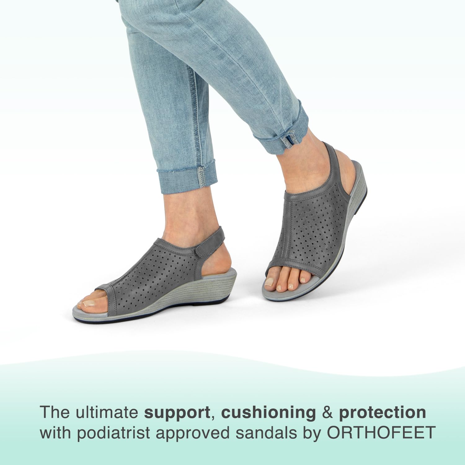 Orthofeet Women's Orthopedic Leather Hazel Sandals - Comfortable Supportive Diabetic & Arthritis Footwear for Walking, Travel & Everyday Wear