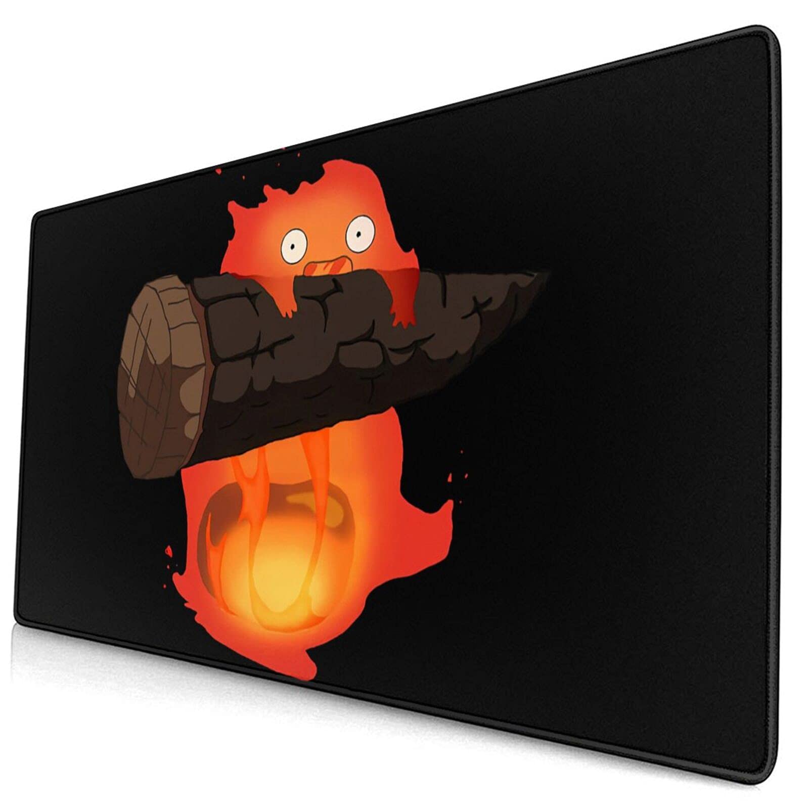 Howl's Moving Castle Calcifer Extended XXL Gaming Mouse Pad - Non-Slip Rubber Base Large Desk Mat for Computer Keyboard & Mouse - Perfect for Home Office, Gaming & Work Stations