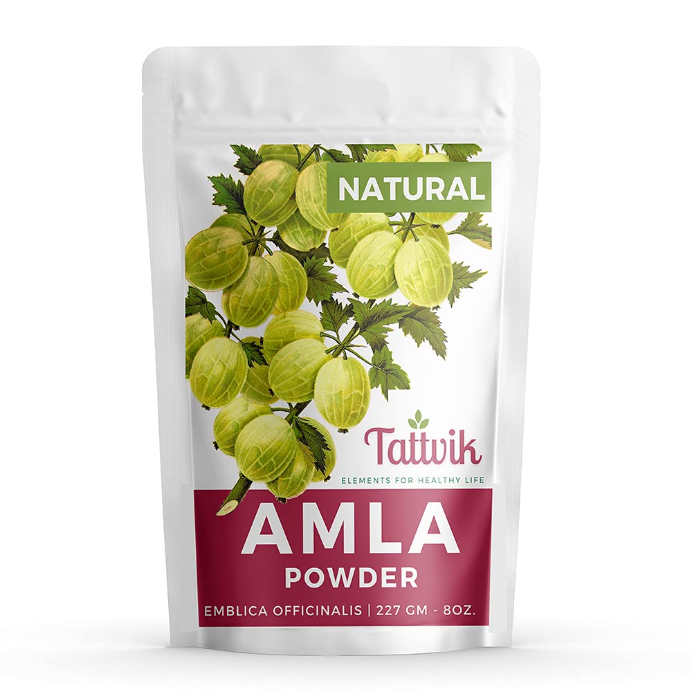 Premium Organic Amla Powder (Indian Gooseberry) - 8 oz (227g) | Rich in Vitamin C for Hair Growth & Skin Care | Natural Antioxidant Boost | Supports Immunity & Digestion | Perfect for Smoothies, Hair Masks & Ayurvedic Recipes