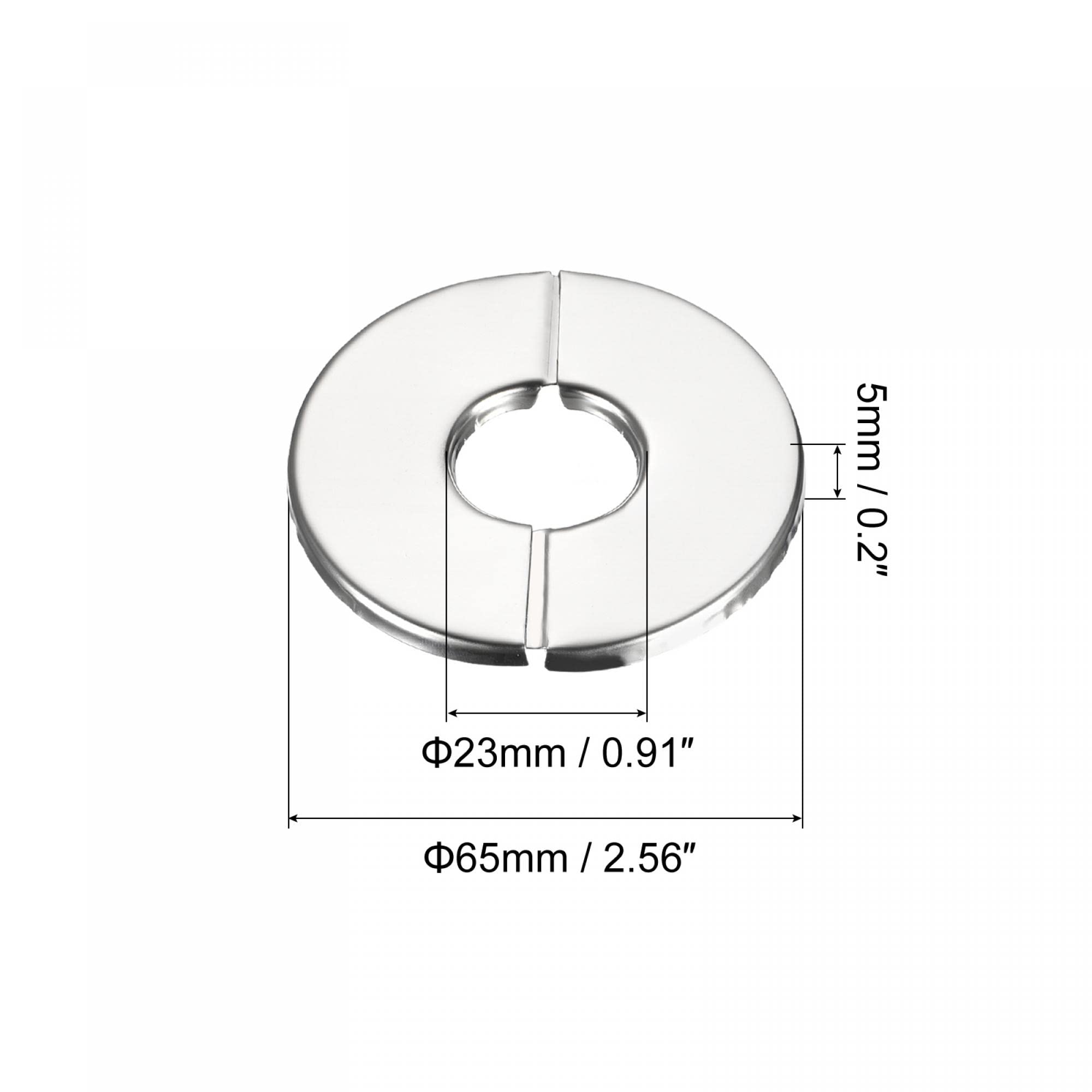 Stainless Steel Wall Split Flange - 201 Round Escutcheon Plate for 23mm Diameter Pipe - Perfect for Plumbing, HVAC & Industrial Pipe Protection