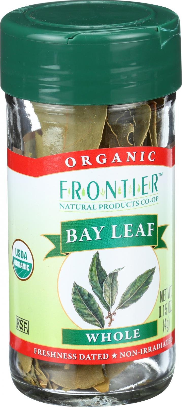 Organic Frontier Herb Bay Leaf - Whole, 0.15 oz | Premium Culinary Spice for Soups, Stews & Mediterranean Dishes