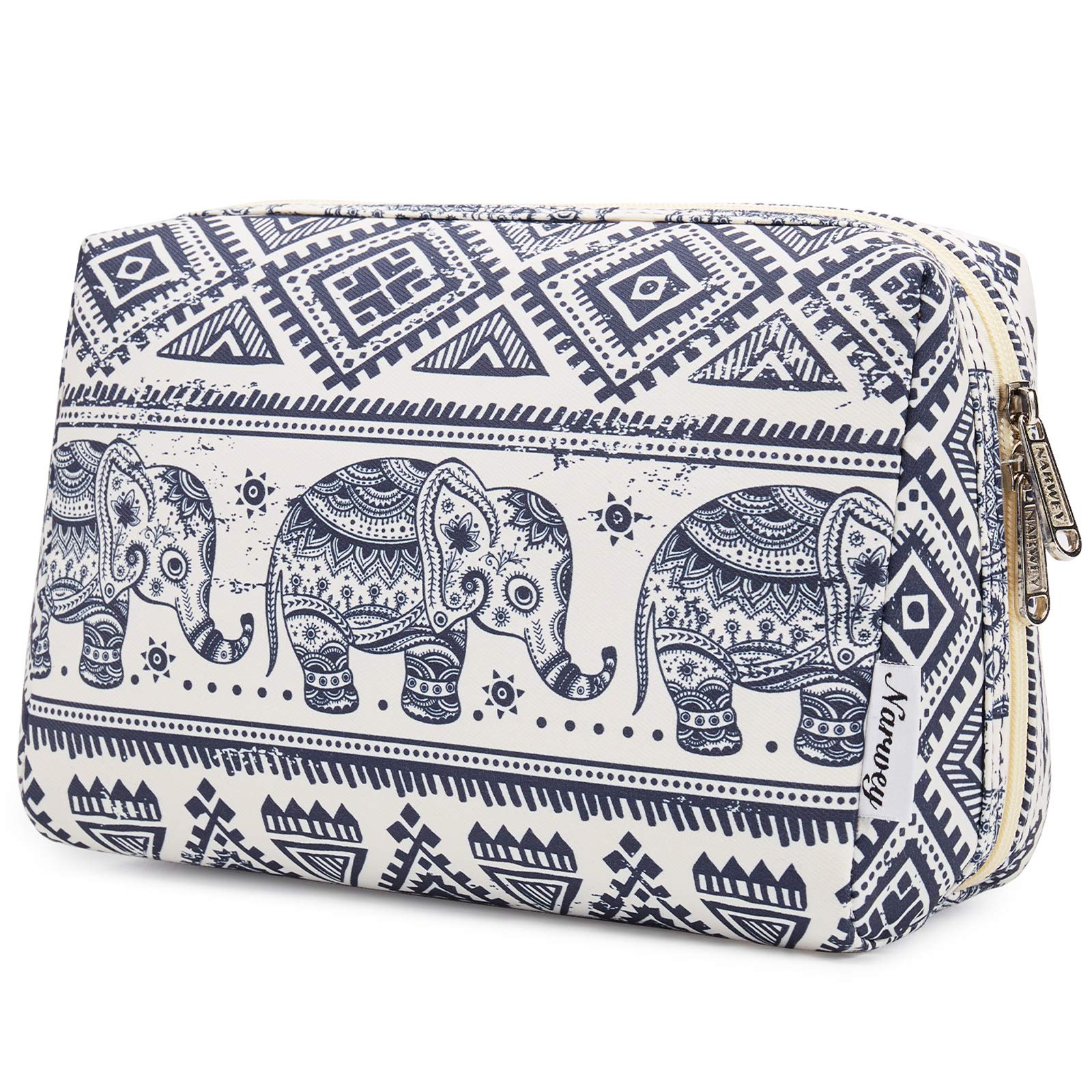Narwey Cute Elephant Makeup Bag for Women - Travel Cosmetic Organizer for Toiletries & Makeup