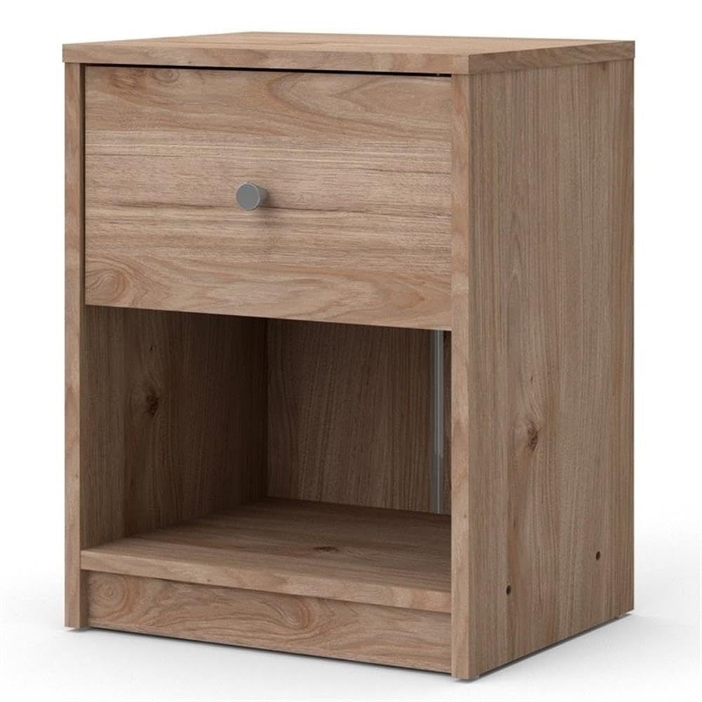 Scandinavian 4-Piece Bedroom Furniture Set with 6-Drawer Dresser, 3-Drawer Chest & Nightstands - Modern Pewter Handles, Smooth Glides - Jackson Hickory Finish for Cozy Bedroom Decor