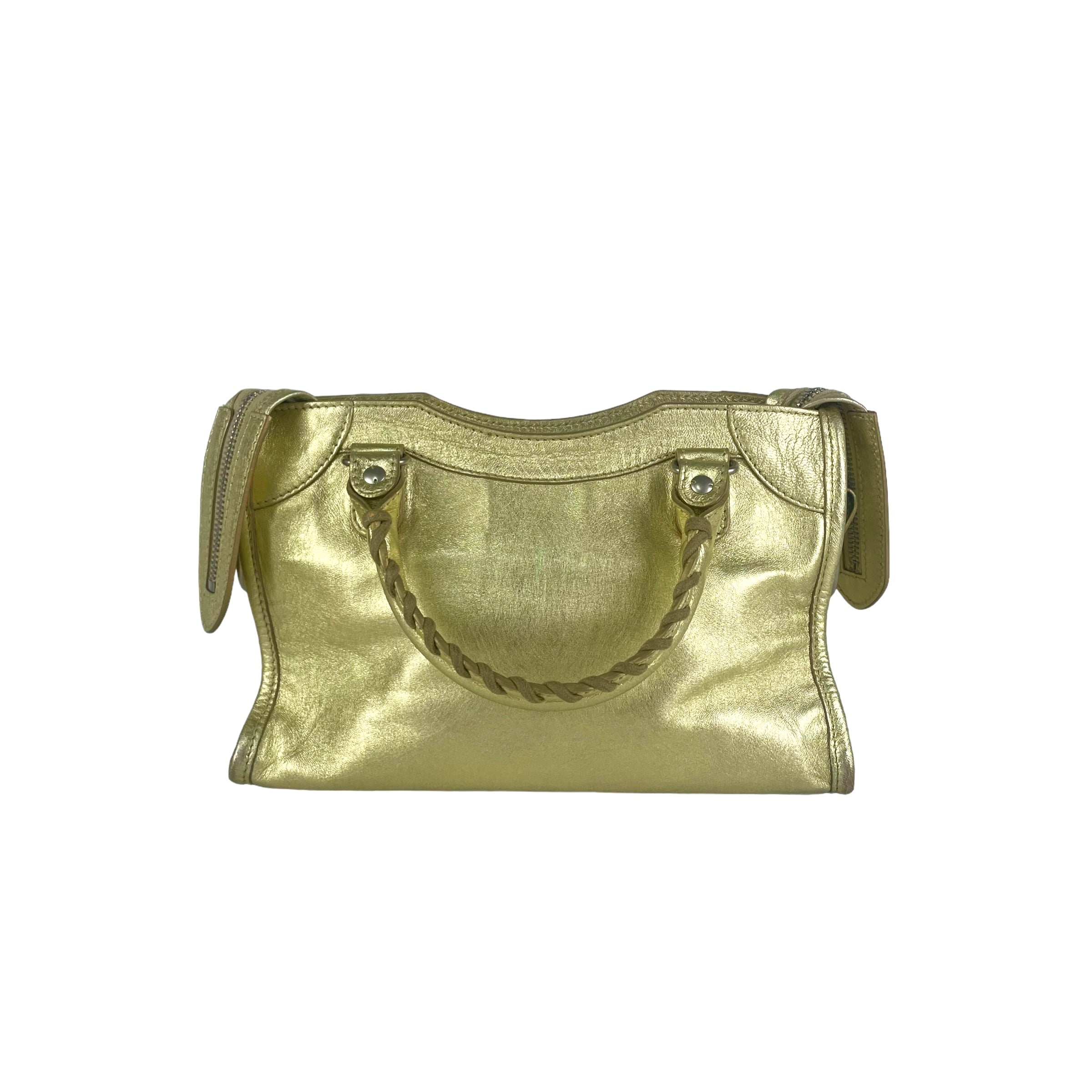 Balenciaga City Mini Gold Crossbody Bag - Luxury Designer Handbag for Women | Perfect for Everyday Use, Travel & Night Out