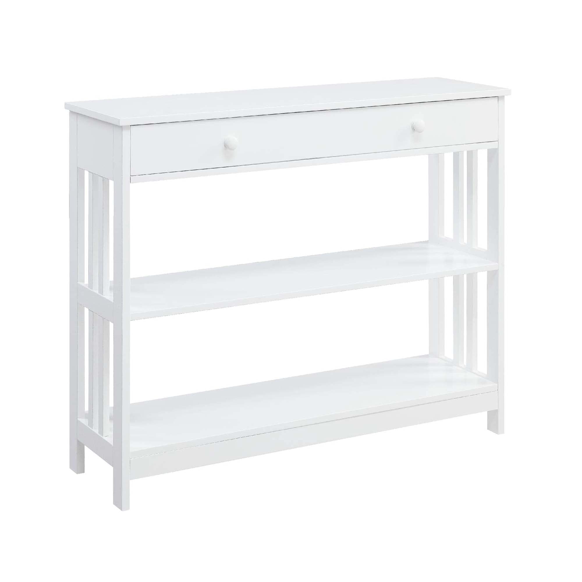 Ergode Mission 1 Drawer Console Table with Shelves - Entryway Sofa Table with Storage for Living Room, Hallway & Bedroom