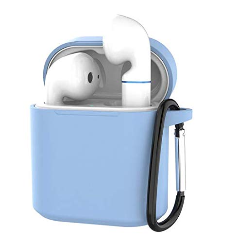 Premium Silicone Protective Case for Huawei Honor FlyPods Pro/Freebuds 2 Pro - Light Blue with Metal Carabiner Hook - Durable Earbuds Cover for Sports, Travel & Daily Use