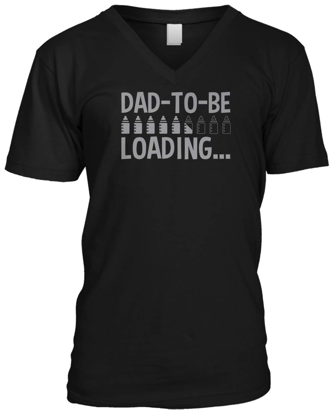 Dad-to-Be Loading Bottles Men's V-Neck T-Shirt - Funny Pregnancy Announcement Gift for Expecting Fathers - Perfect for Baby Showers, Gender Reveals & New Dad Gifts