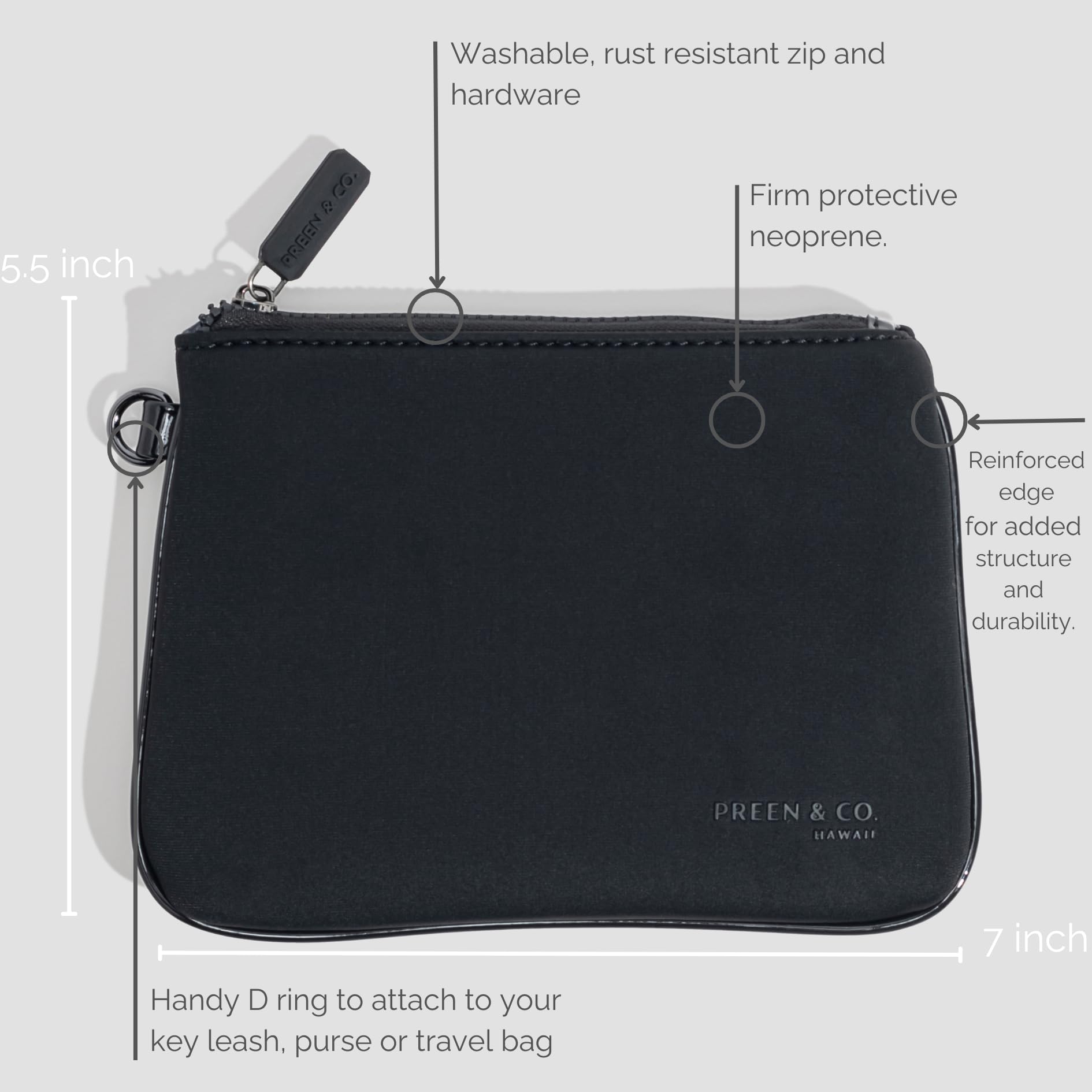 Heat-Resistant Slim Makeup Pouch for Purse - Insulated Cosmetic Bag to Prevent Melting & Spoiling - Small Black Travel Makeup Organizer for Car, Gym & On-The-Go Beauty Essentials