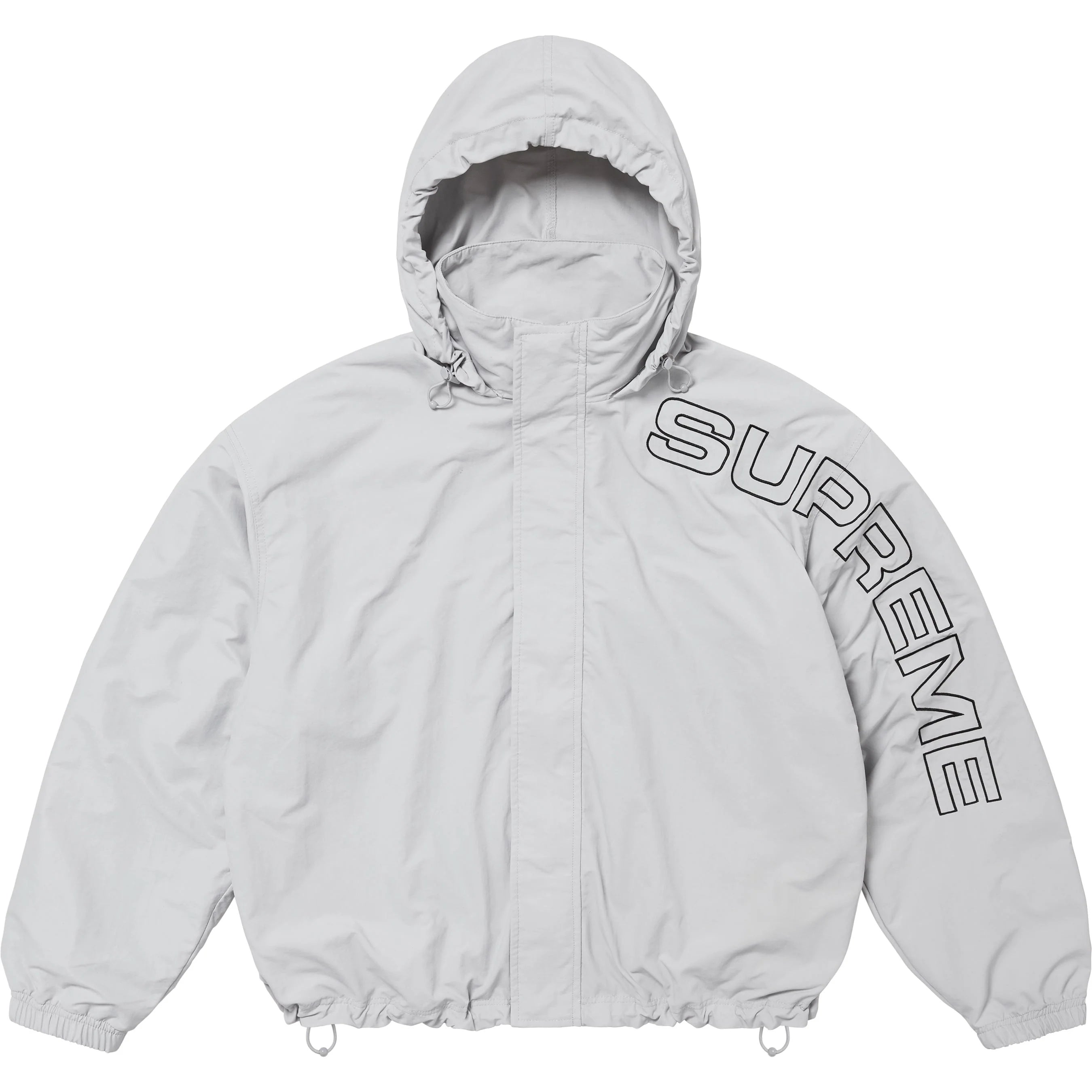 Supreme Spellout Embroidered Track Jacket - White | Men's Athletic Running Hoodie | Perfect for Gym, Jogging & Streetwear Fashion
