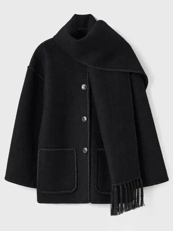 Women's Wool Shawl Coat - Warm Winter Wrap for Casual Outings & Office Wear | Soft & Stylish Outerwear for Fall & Winter Fashion