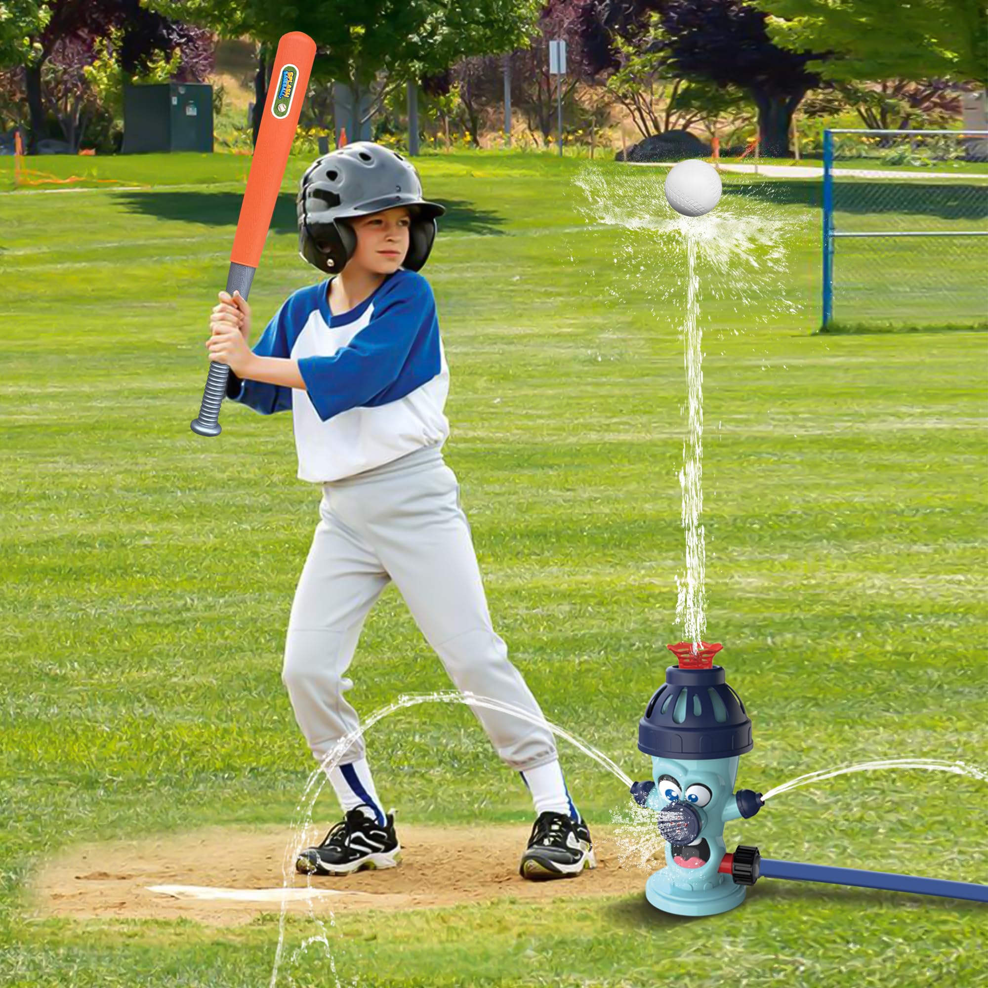 Fun Baseball Water Sprinkler Toy Set for Kids - Outdoor Summer Play Equipment with 2 Balls | Perfect for Backyard Games, Pool Parties & Birthday Celebrations | Safe for Boys & Girls Ages 3+ (A)