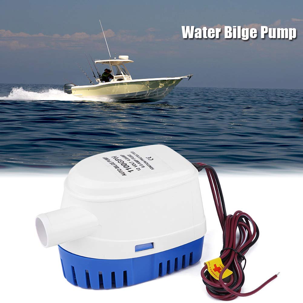 12V Automatic Marine Bilge Pump 1100GPH - Submersible Boat Water Pump for Boats, Ponds & Pools - Perfect for Flood Prevention & Water Drainage