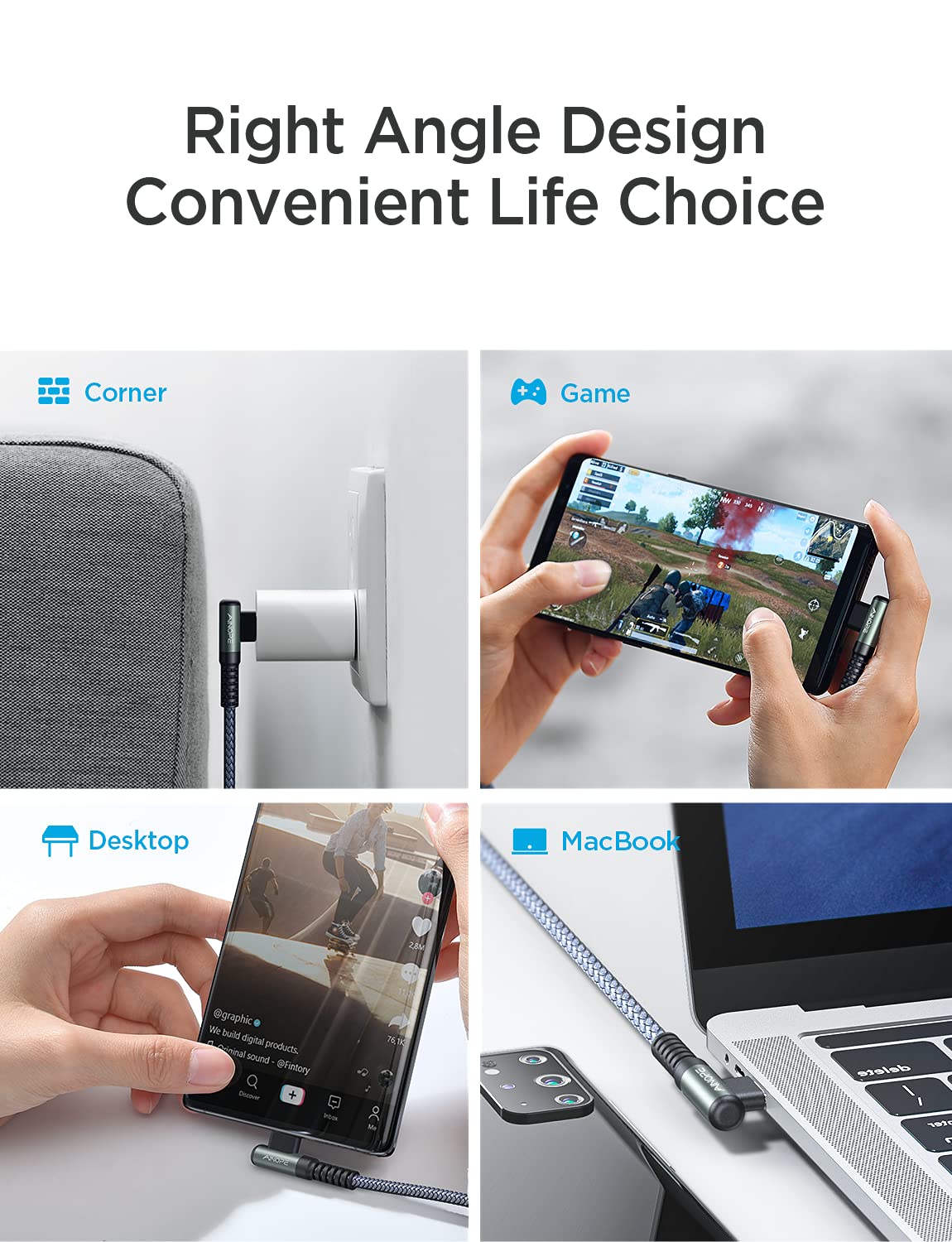 AINOPE 100W USB C to USB C Fast Charging Cable 16.6FT - PD Compatible Type C Cable for iPhone 16/15 Pro Max, MacBook Air/Pro, iPad Pro M4, Samsung Galaxy S24, Pixel 7 - Durable Chubby Design for Home, Office & Travel Charging
