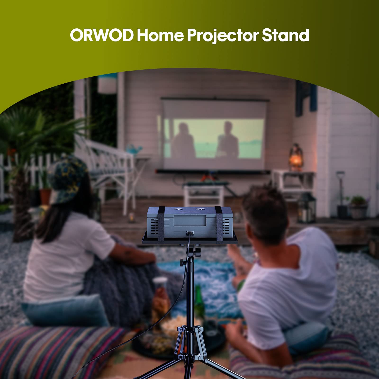 Portable Adjustable Projector Stand 20-60 Inch with Gooseneck Phone Holder & Mouse Tray - Laptop Tripod Floor Stand for Podium, Home Studio, DJ Racks, Presentations, and Online Classes
