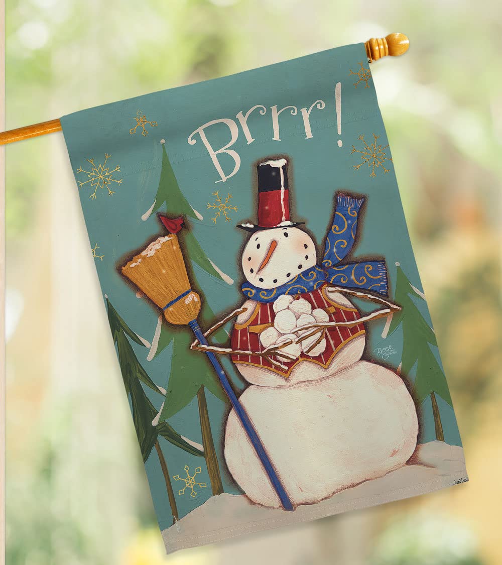 Snowman Winter Wonderland House Flag Set 28x40