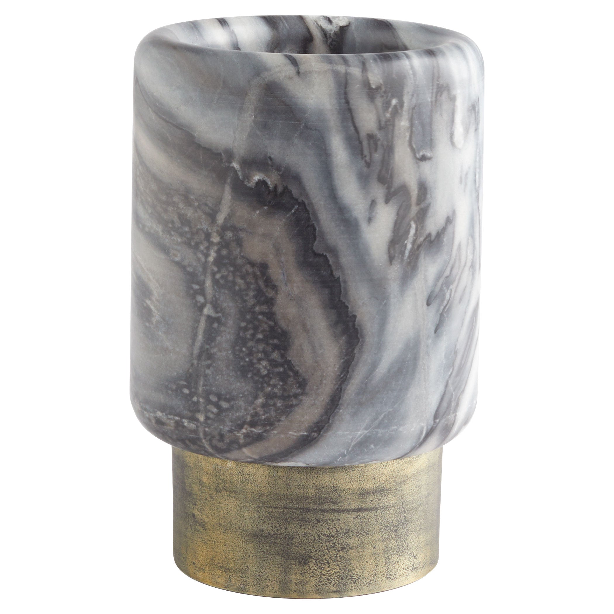 Cyan Design 11649 Roma Vase - Antique Brass & Grey Marble Small Decorative Vase for Home Decor, Wedding Centerpiece, Tabletop Display