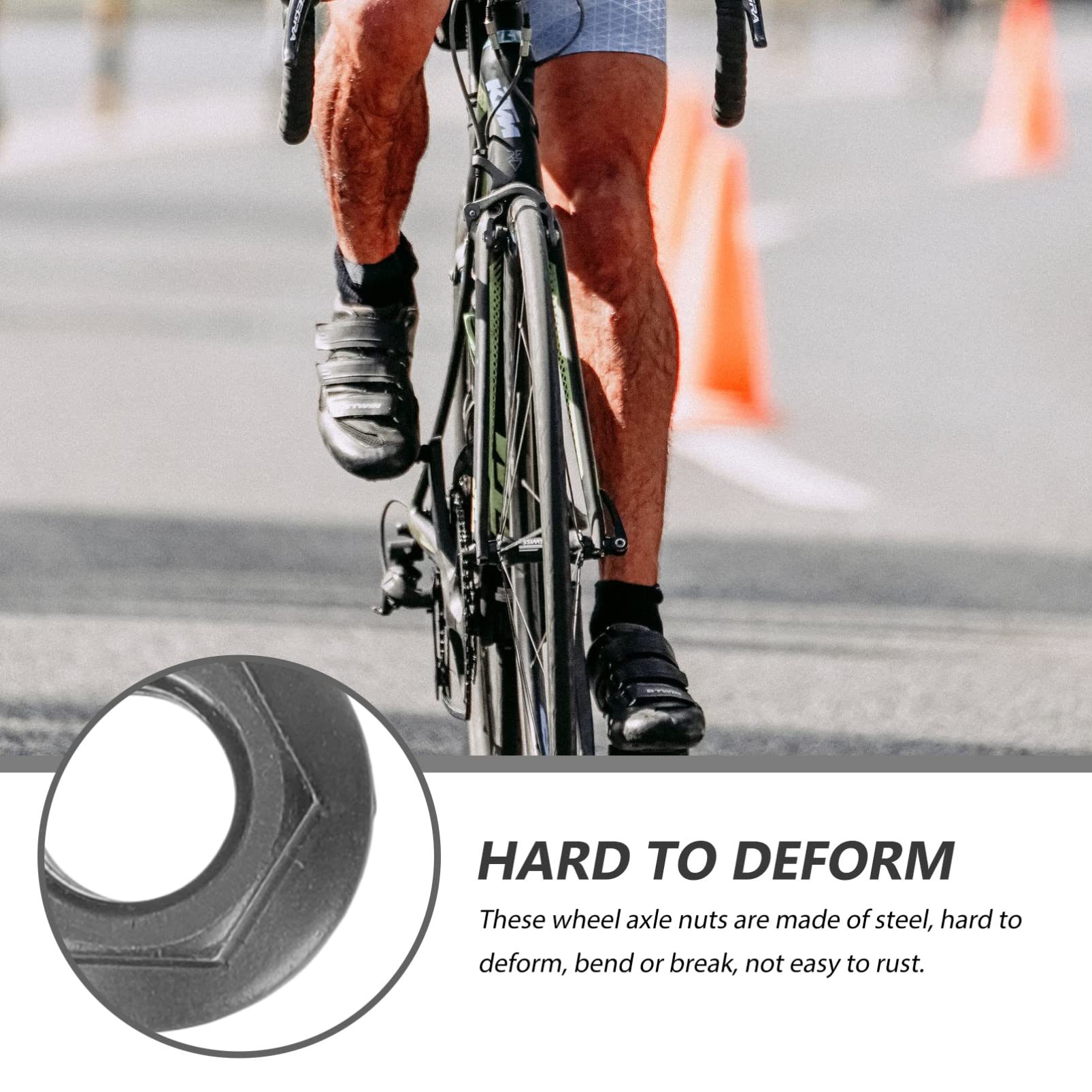 INOOMP Quick Release Bicycle Skewer Nut Set - Durable Steel Axle Nut for Motorized Bikes, Scooters & Electric Bikes - Perfect for Bike Maintenance, Hub Replacement & Hanger Hook Installation