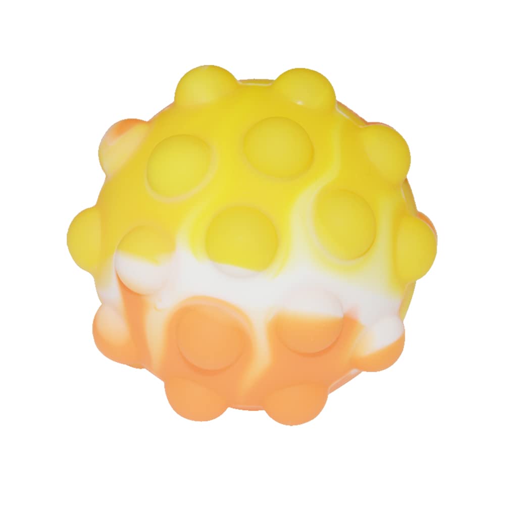 3D Bubble Fidget Toy for Kids & Adults - Stress Relief Sensory Squeeze Ball (Orange) - Perfect for Anxiety & Focus