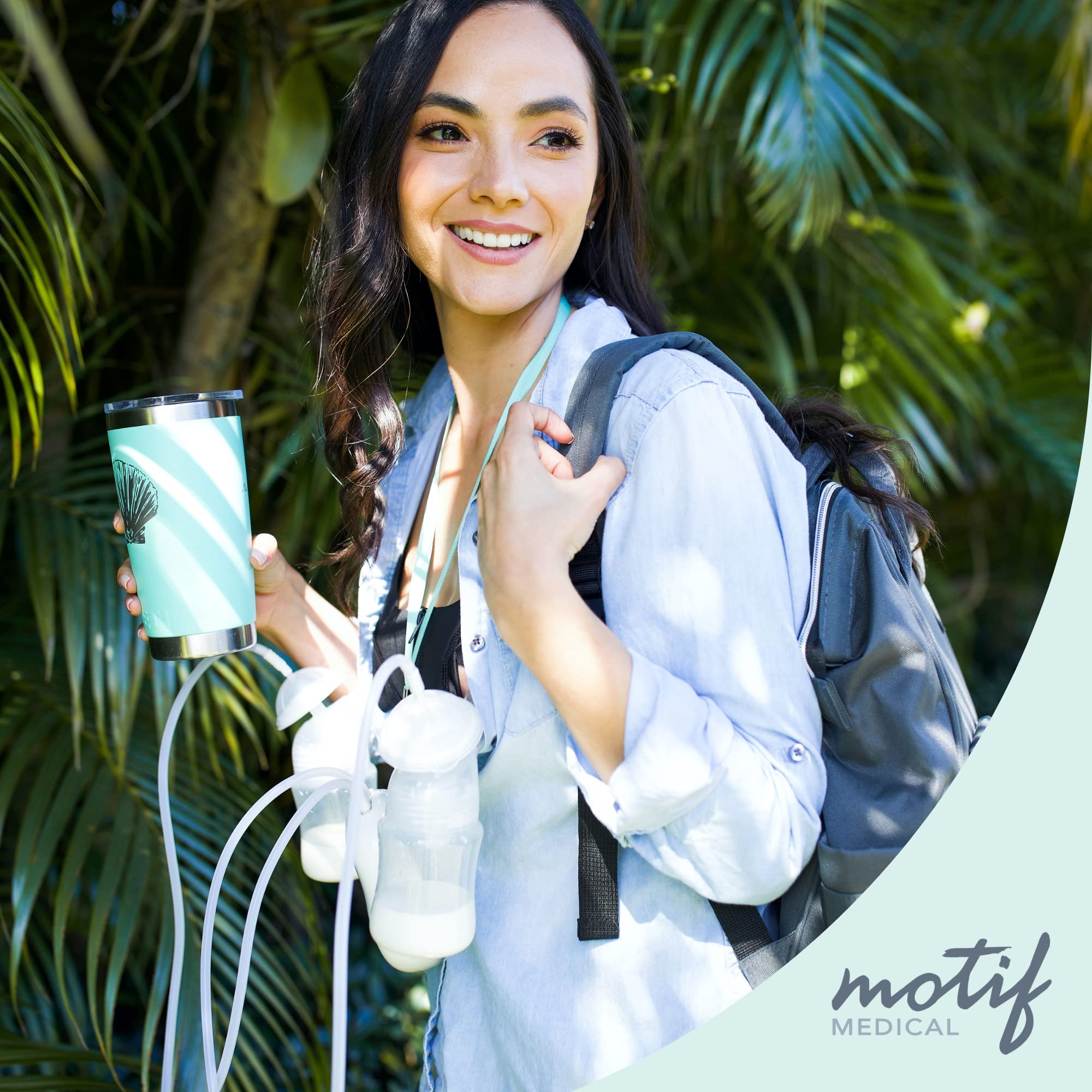 Motif Medical Duo Portable Double Electric Breast Pump - Hands-Free, Lightweight & Quiet for Traveling Moms - Perfect for Work, Commuting & On-the-Go Pumping - White