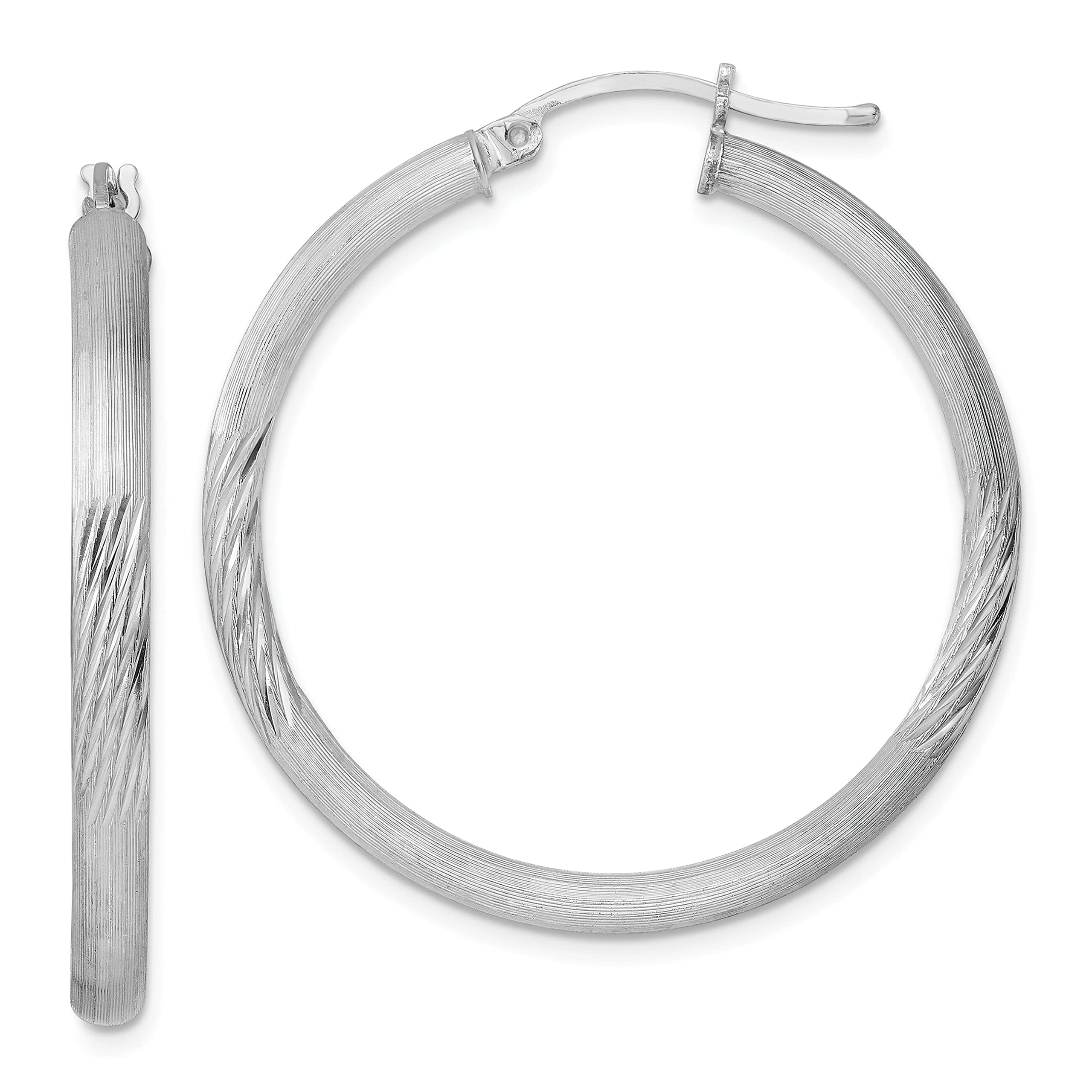 Sterling Silver Hoop Earrings 35mm - Classic Dainty Everyday Jewelry for Women | Perfect for Gifts, Parties & Casual Wear | FindingKing