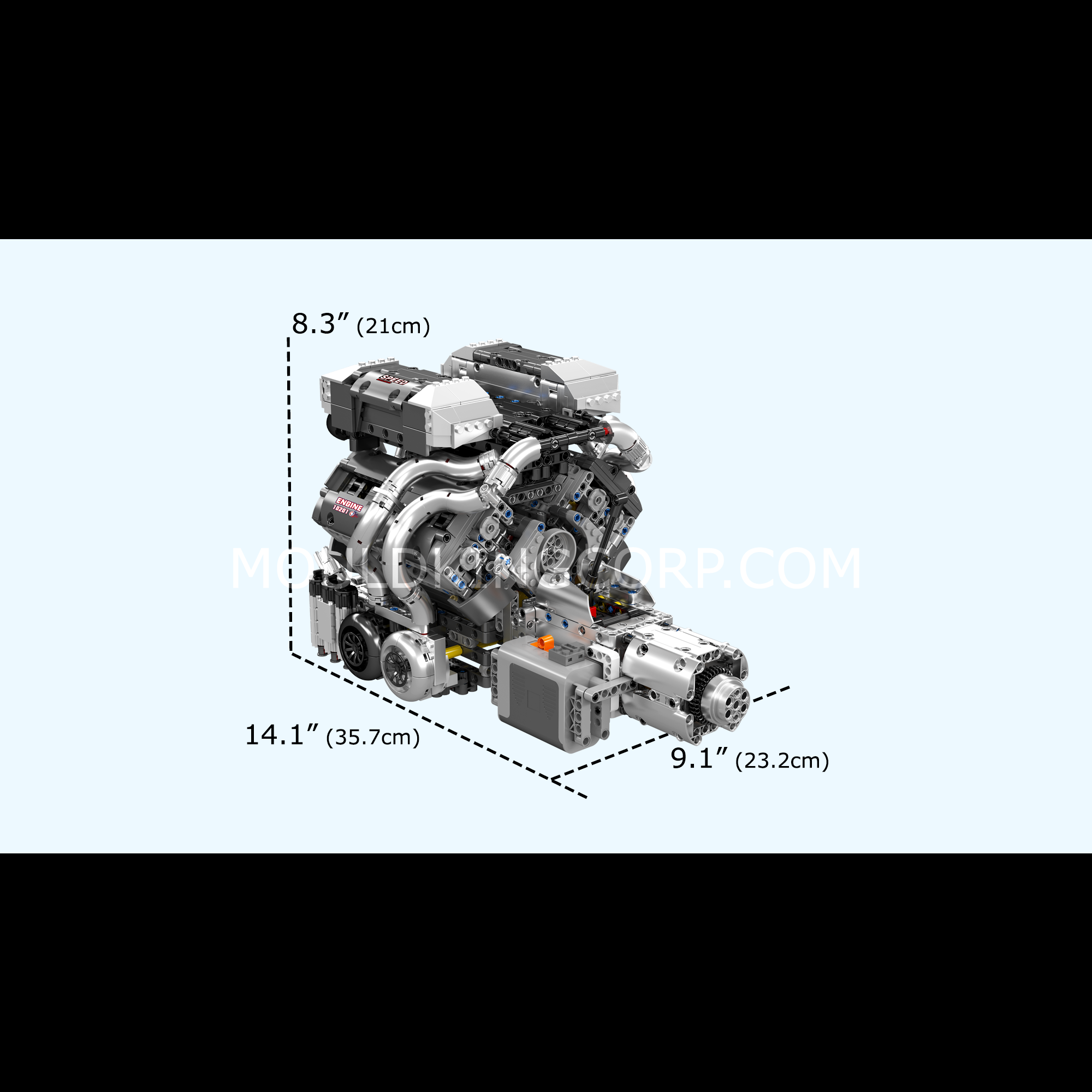 Mould King 10201 Motorized Hypercar W16 Engine & Gearbox Building Set - 2,024 Piece Model Car Kit for Adults & Teens | Perfect for STEM Learning, Car Enthusiasts & Collectors | Build & Display Your Dream Supercar