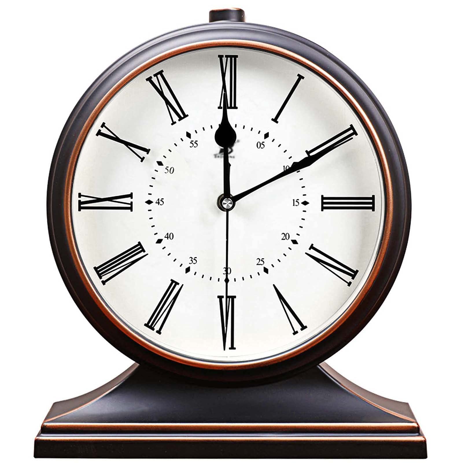 Vintage Mantle Clock - Modern Battery Operated Table & Desk Clock for Home & Office Decor - Perfect for Living Room, Bedroom, Fireplace Mantel, Shelf & Bookshelf Display (Black) | Gift Idea & Elegant Home Accessory