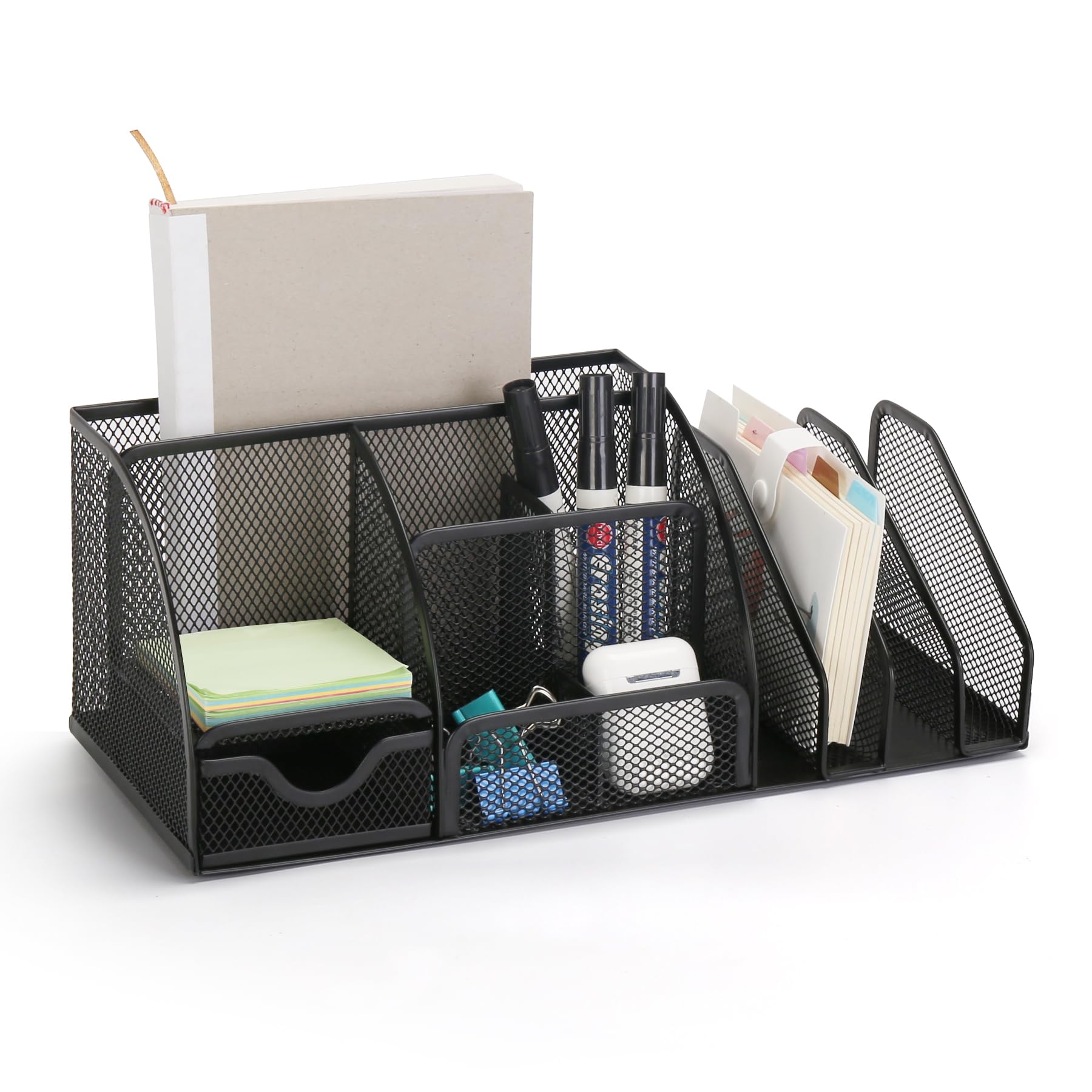 SANWICH Mesh Desk Organizer Set - 7 Compartment Office Desk Organizer with Pencil Holder & Pen Storage for Office Supplies | Perfect for Home Office, School & Workspace Organization