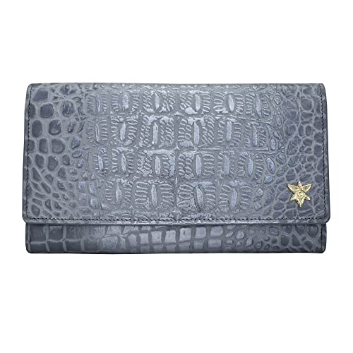 Croco Embossed Silver/Grey