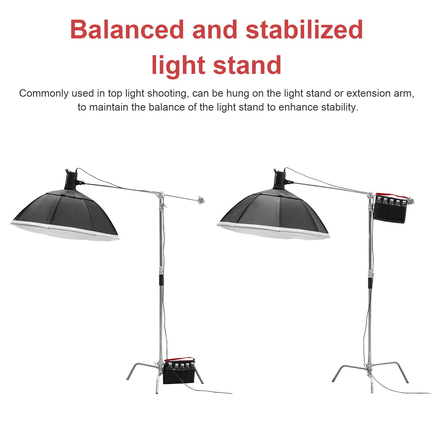 Heavy-Duty Multi-Pocket Weight Bag - Adjustable Counterweight for Photography Light Stands, Tripods, Studio Lights & Microphones - Perfect for Professional Photo Shoots, Video Production & Home Studios
