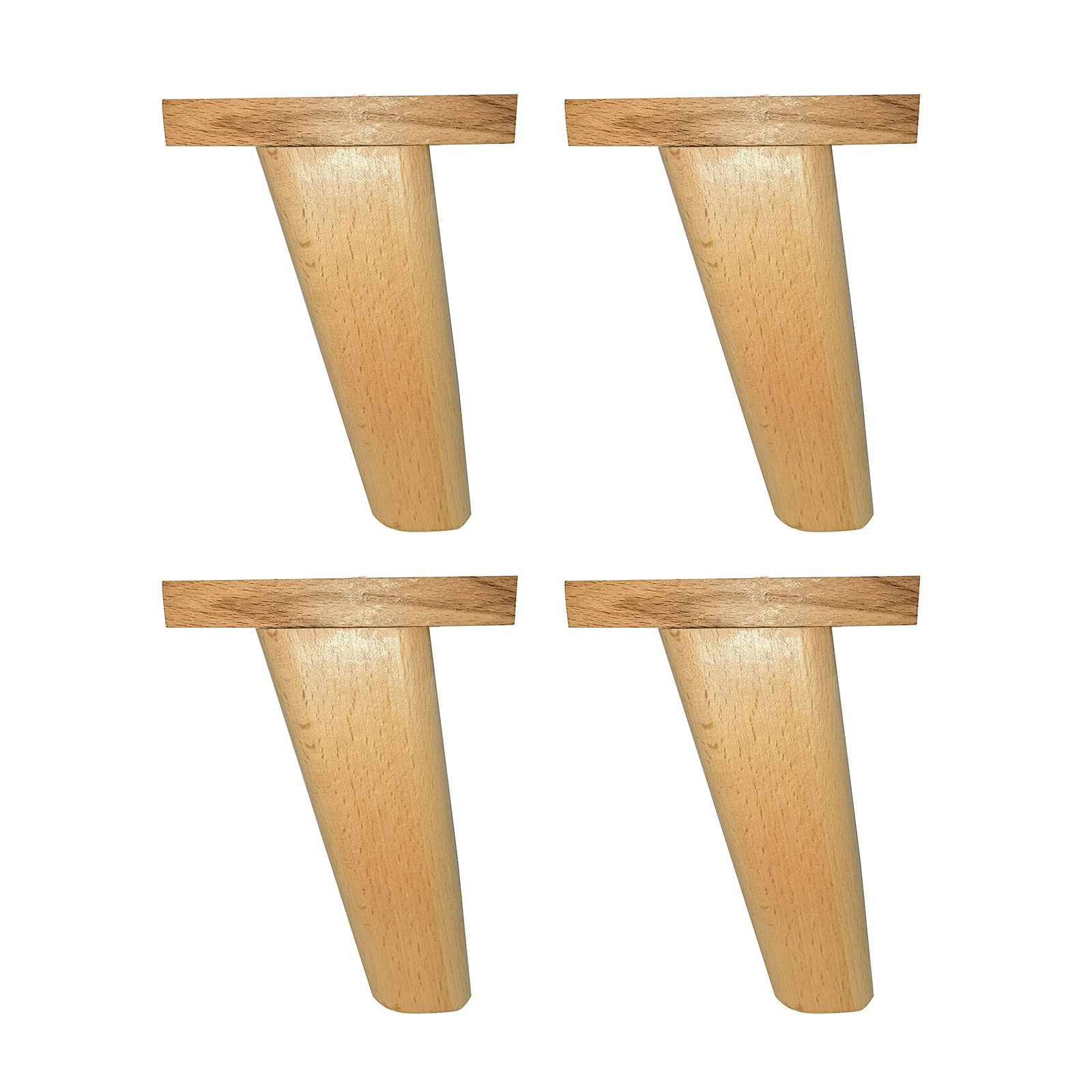 Solid Wood Table Legs - Beech Wood Coffee Table & Cabinet Legs - Nordic Style Sofa & TV Stand Supports - Perfect for DIY Furniture, Home Decor, and Office Use