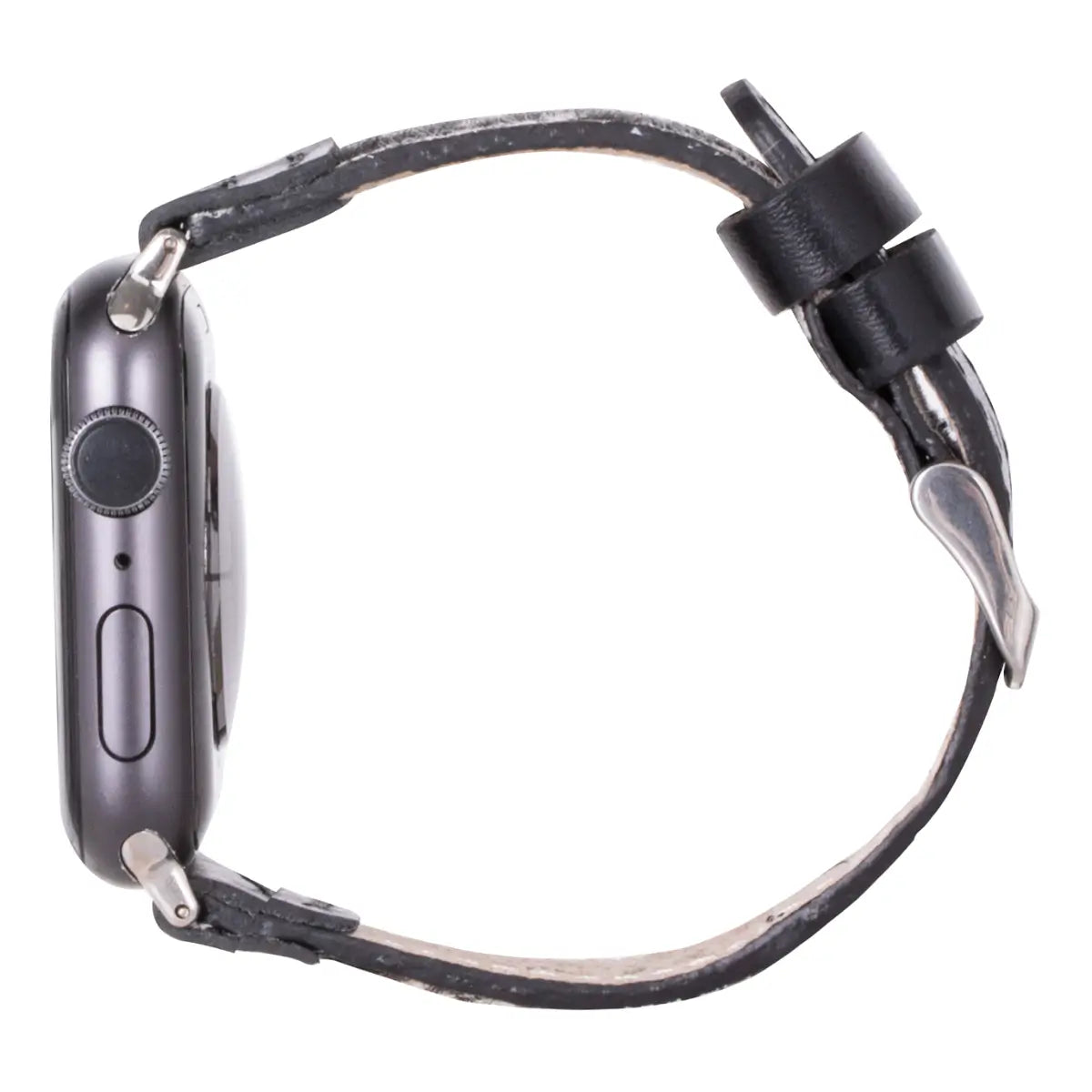 Black Leopard Print Leather Sport Band for Apple Watch - Stylish & Durable Replacement Strap for Workouts, Running & Everyday Wear