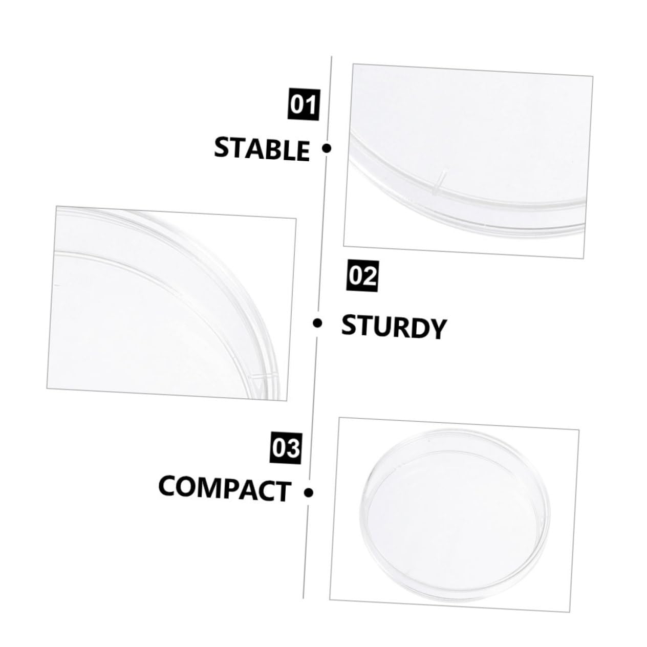 30pcs Plastic Petri Dishes for Cell Culture, Tissue Culture - Lab-Grade Sterile Disposable Culture Dishes for Microbiology, Biology Experiments & Scientific Research