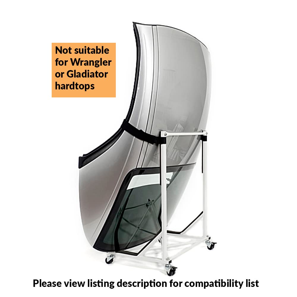 Heavy-Duty Hardtop Stand Storage Cart with Securing Strap & Universal Dust Cover - Perfect for Jeep Wrangler, Bronco & Off-Road Vehicle Top Storage