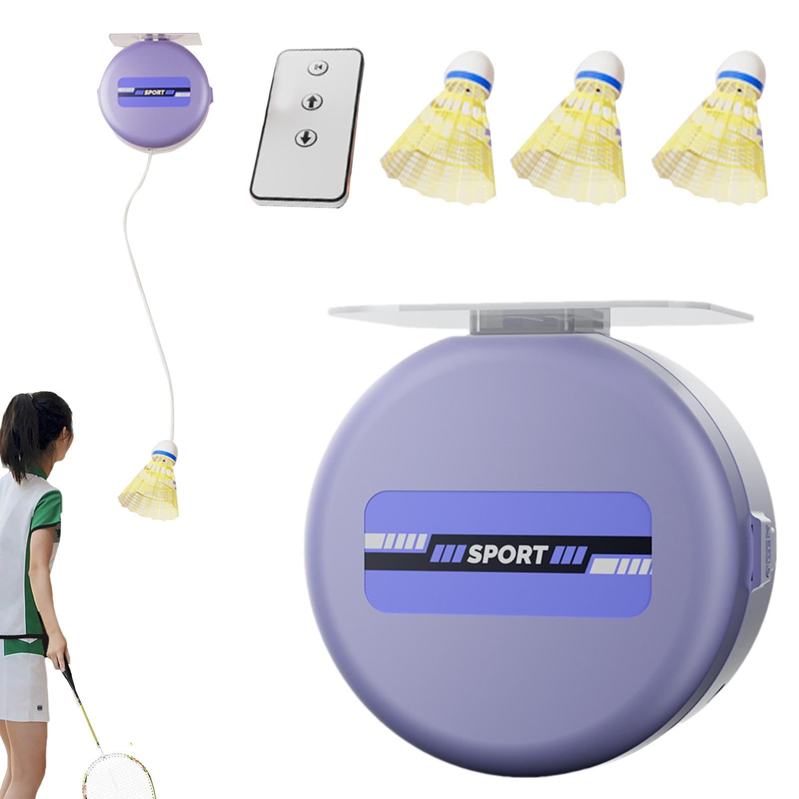 Portable Badminton Rebound Trainer - Adjustable Solo Practice Equipment for Men & Women | Improve Badminton Skills at Home, Gym or Outdoors | Perfect for Beginners & Advanced Players Training