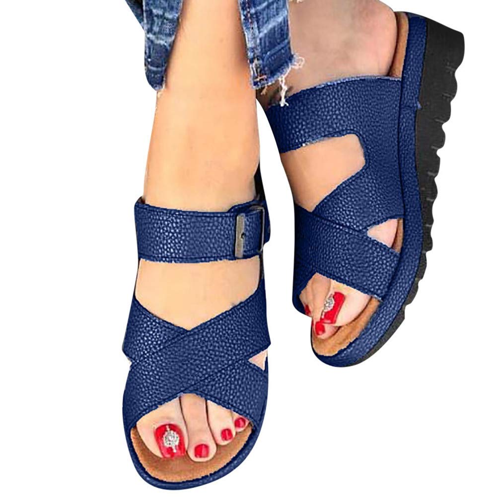 Women's Platform Sandals - Summer Comfortable Casual Beach Shoes | Fashion Flip Flops for Travel, Walking & Outdoor Activities